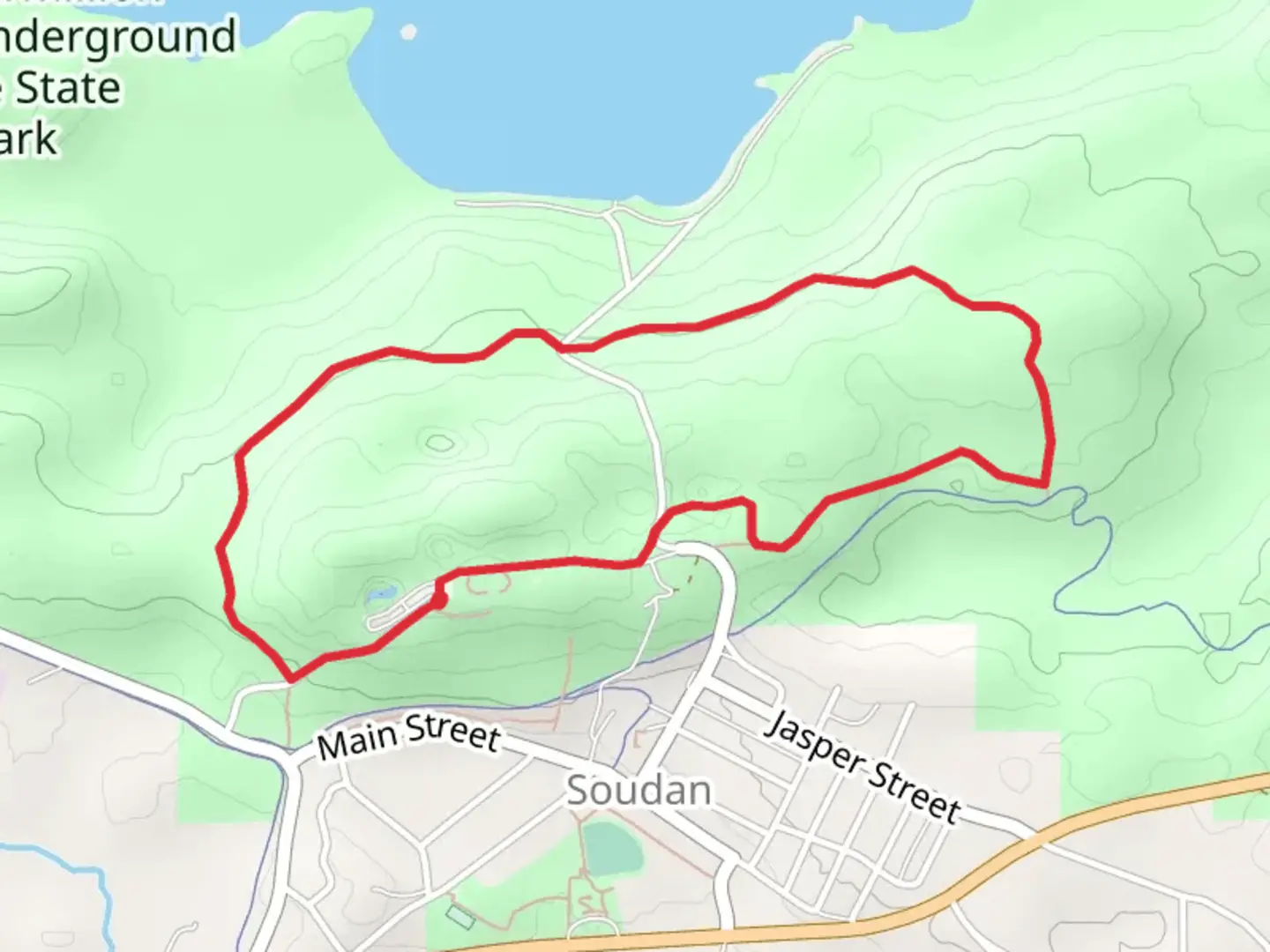 An image depicting the trail Miner's Trail Loop and its surrounding area.