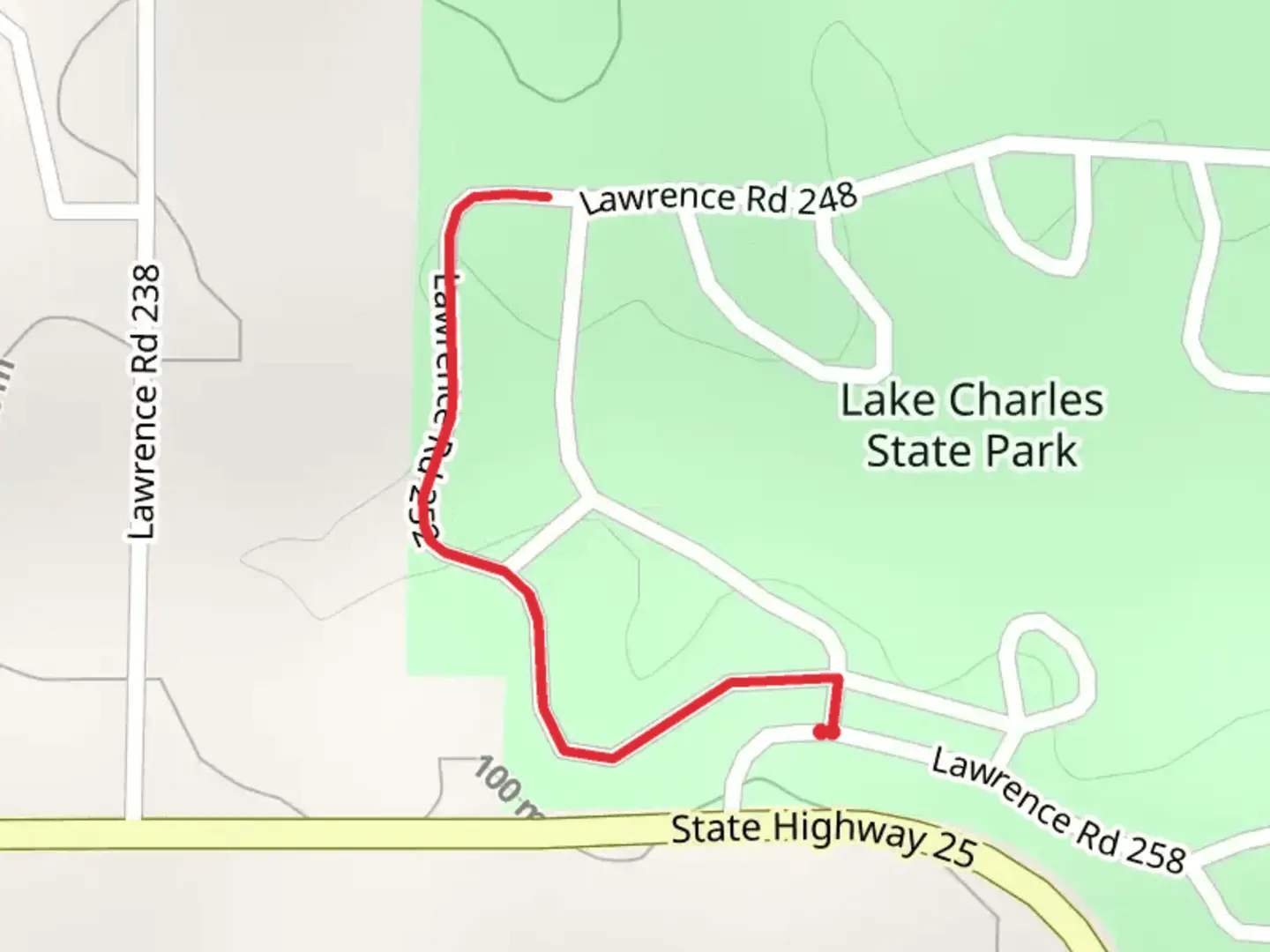 An image depicting the trail Lawrence Rd 252 and its surrounding area.
