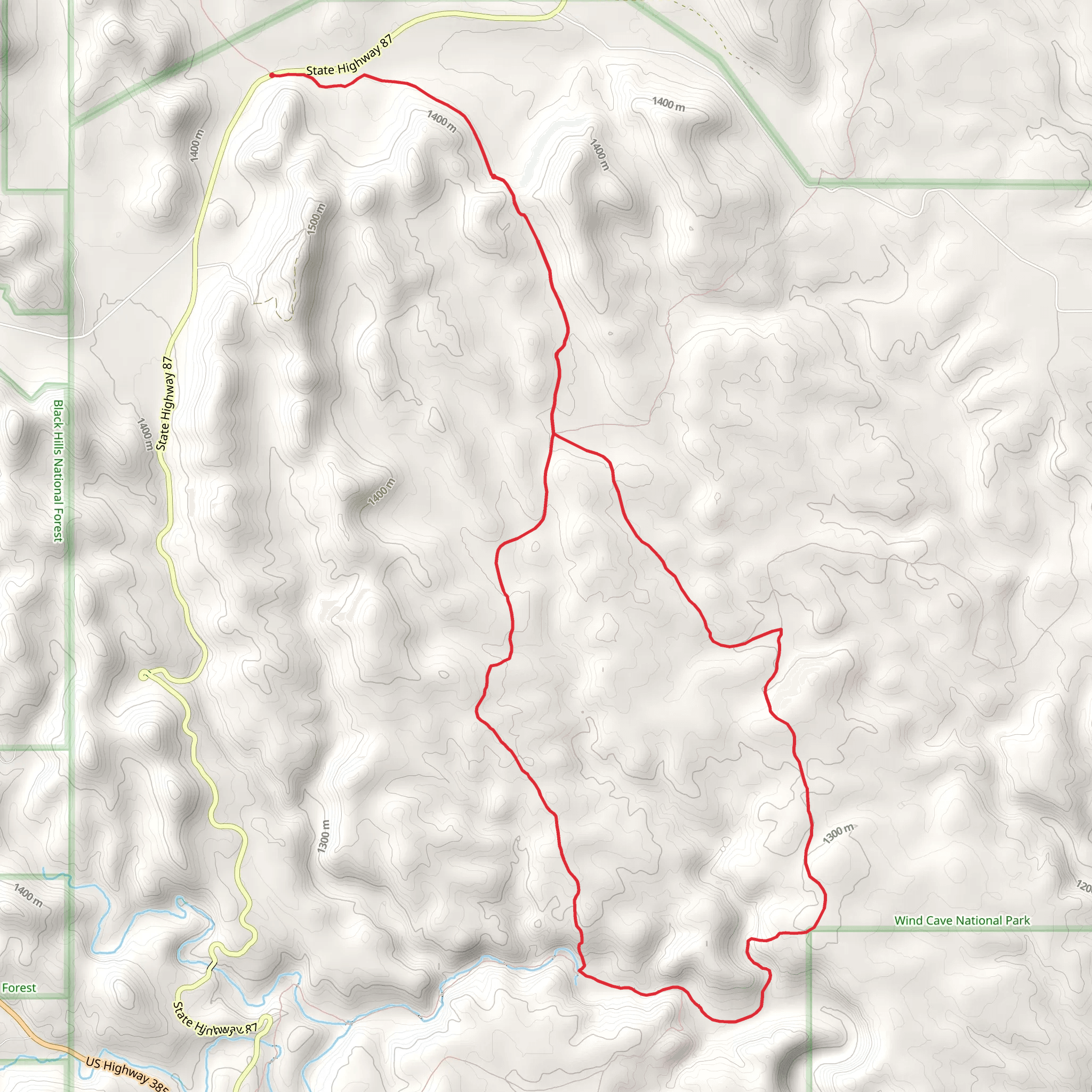 Sanctuary and Centennial Loop Trail mobile static map