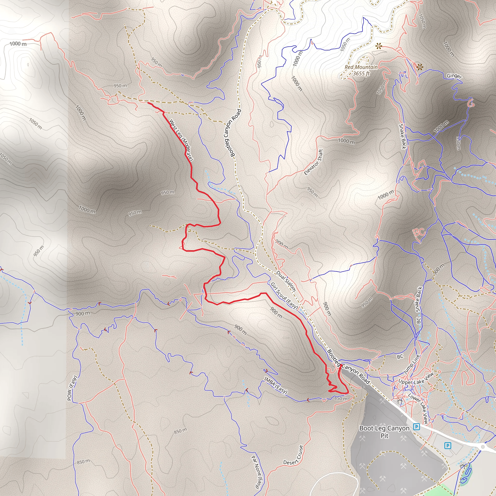 West Leg-Moderate mobile static map