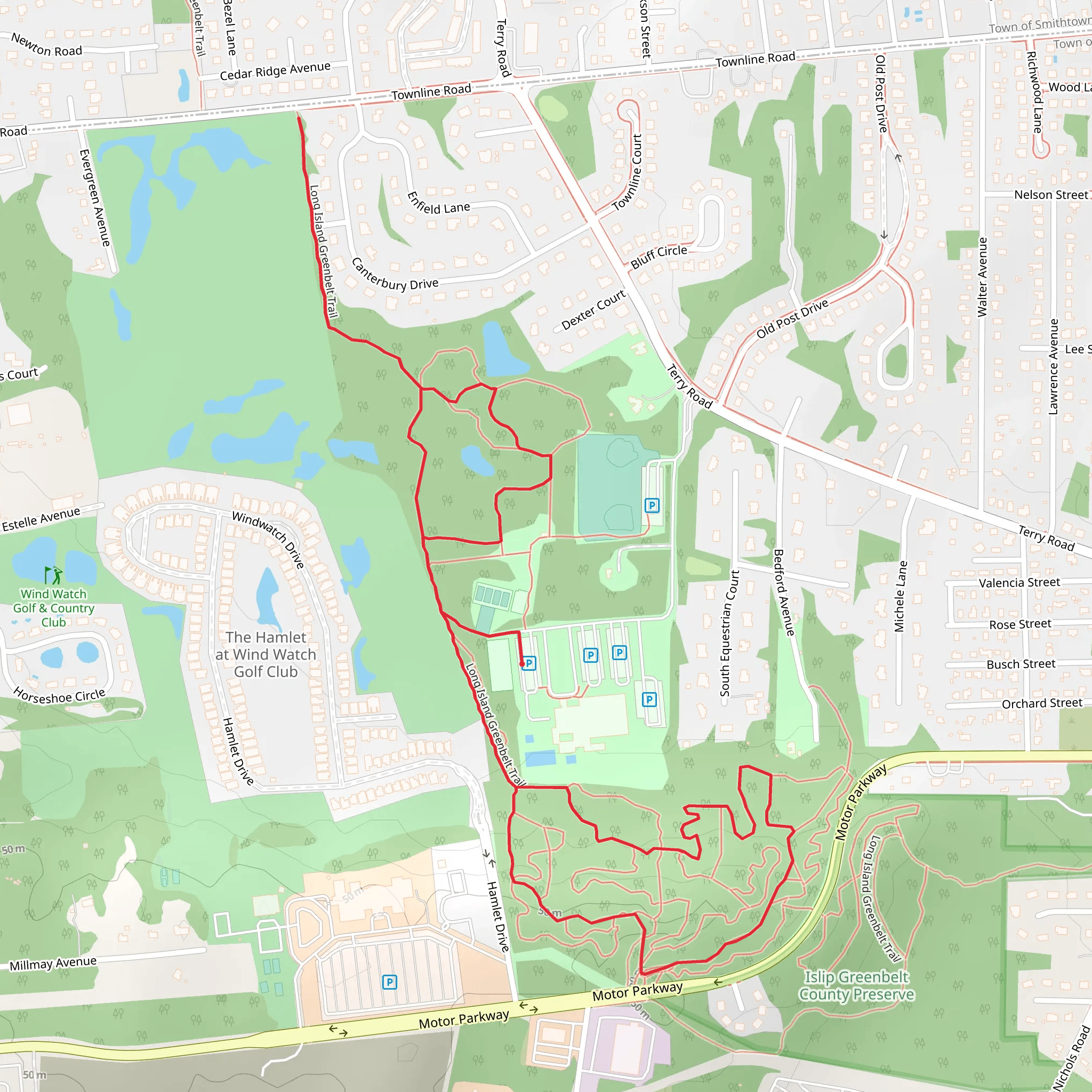 Hidden Pond Park Loop mobile static map