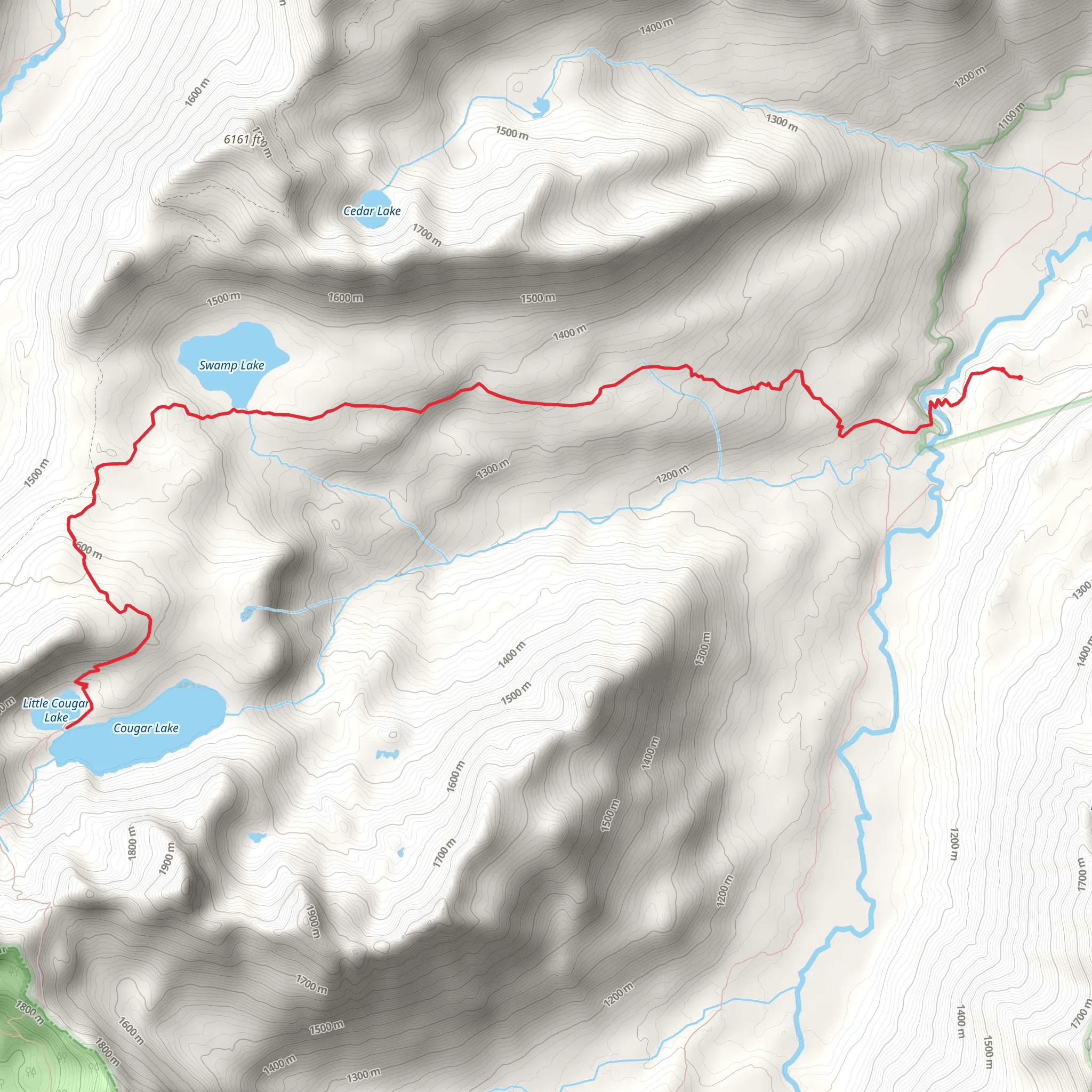 Cougar Lake and Little Cougar Lake Trail mobile static map