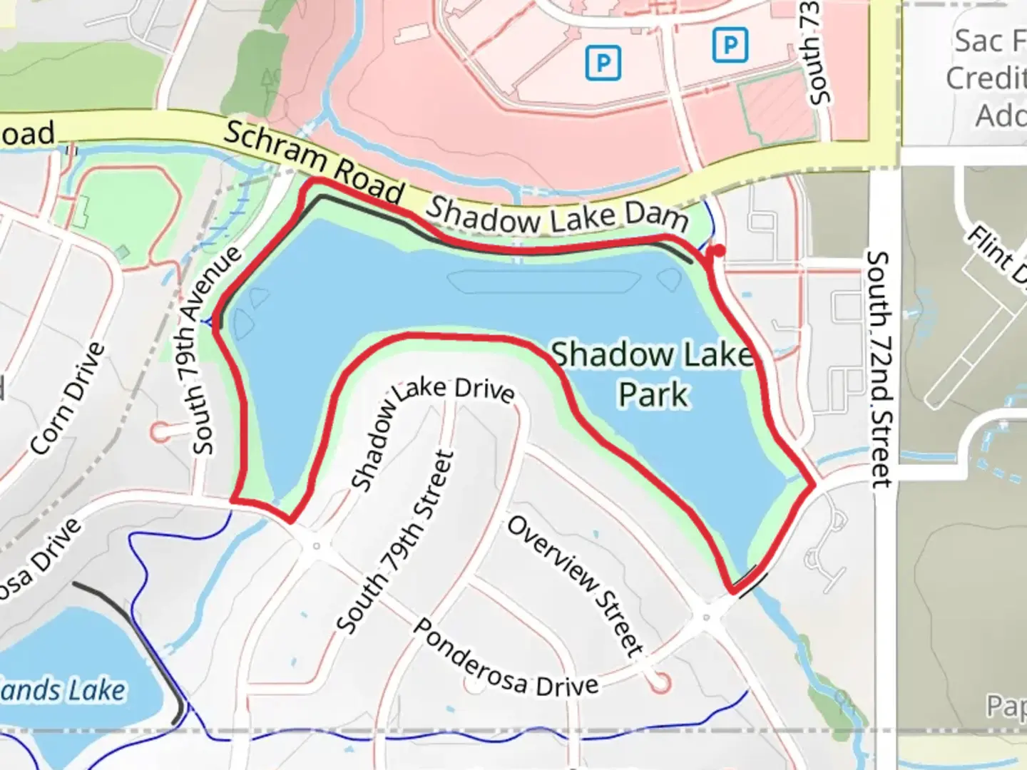 An image depicting the trail Shadow Lake Loop and its surrounding area.