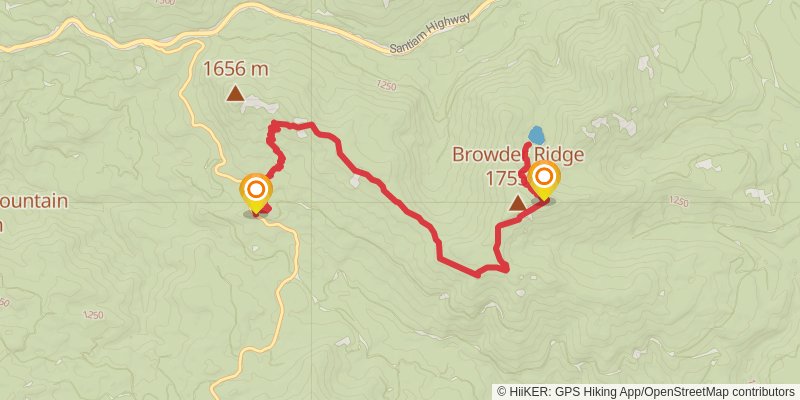 Heart Lake via Browder Ridge Trail stage 2 Map