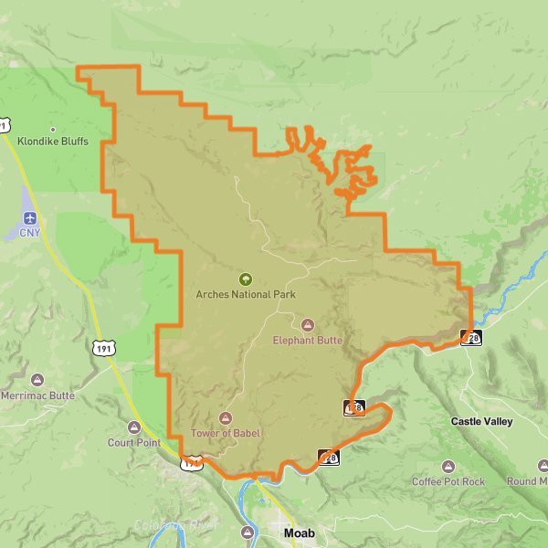 Arches National Park mobile static map