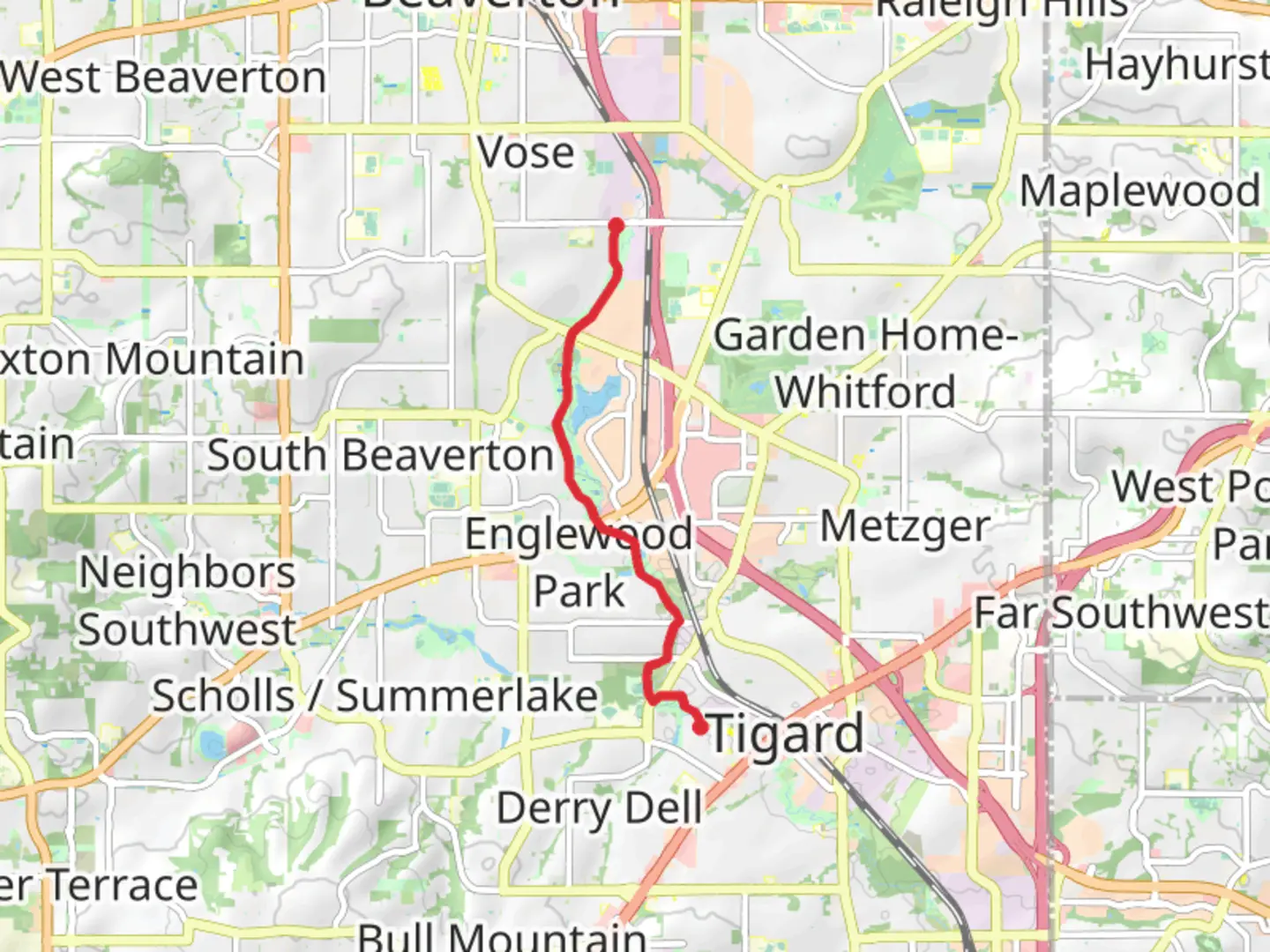 An image depicting the trail Fanno Creek Trail Out and back and its surrounding area.
