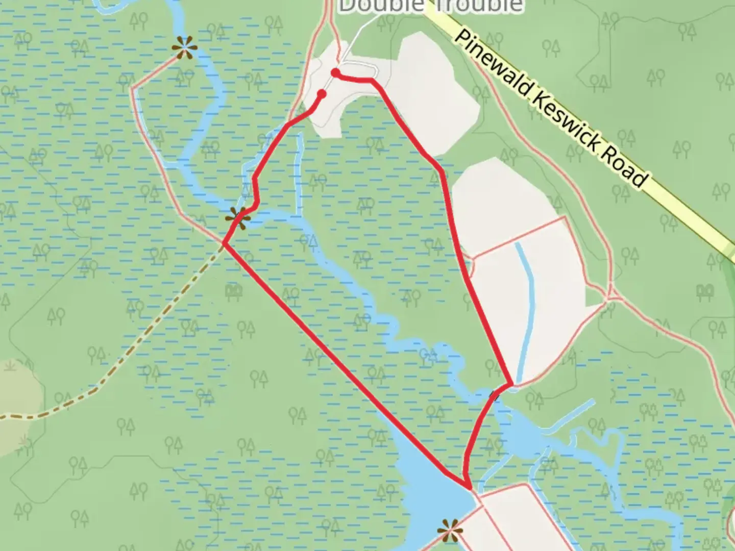 An image depicting the trail Nature Trail Green Loop and its surrounding area.