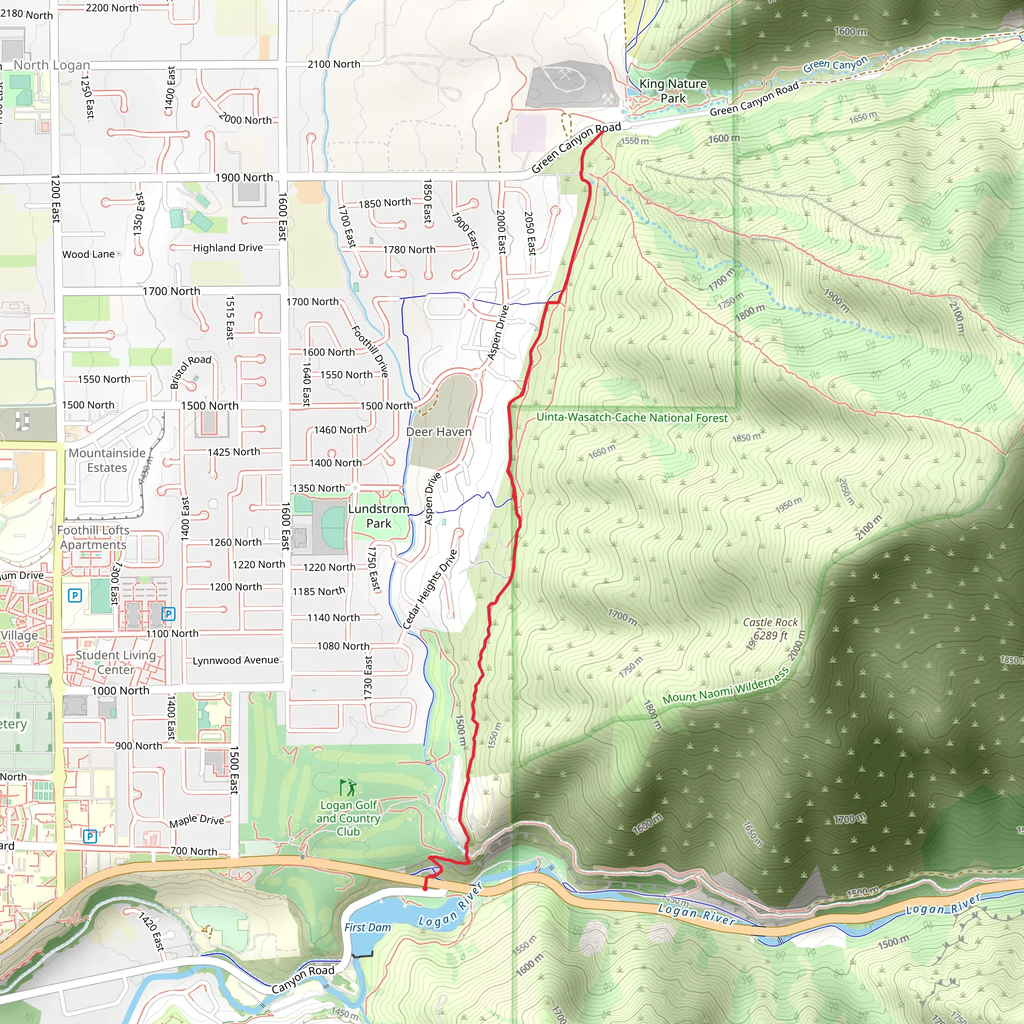 Bonneville Shoreline Trail mobile static map