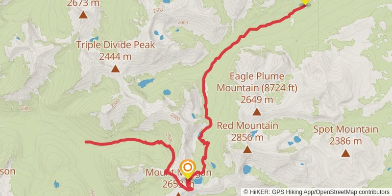 Cut Bank Pass via Pitamakan Trail stage 3 Map