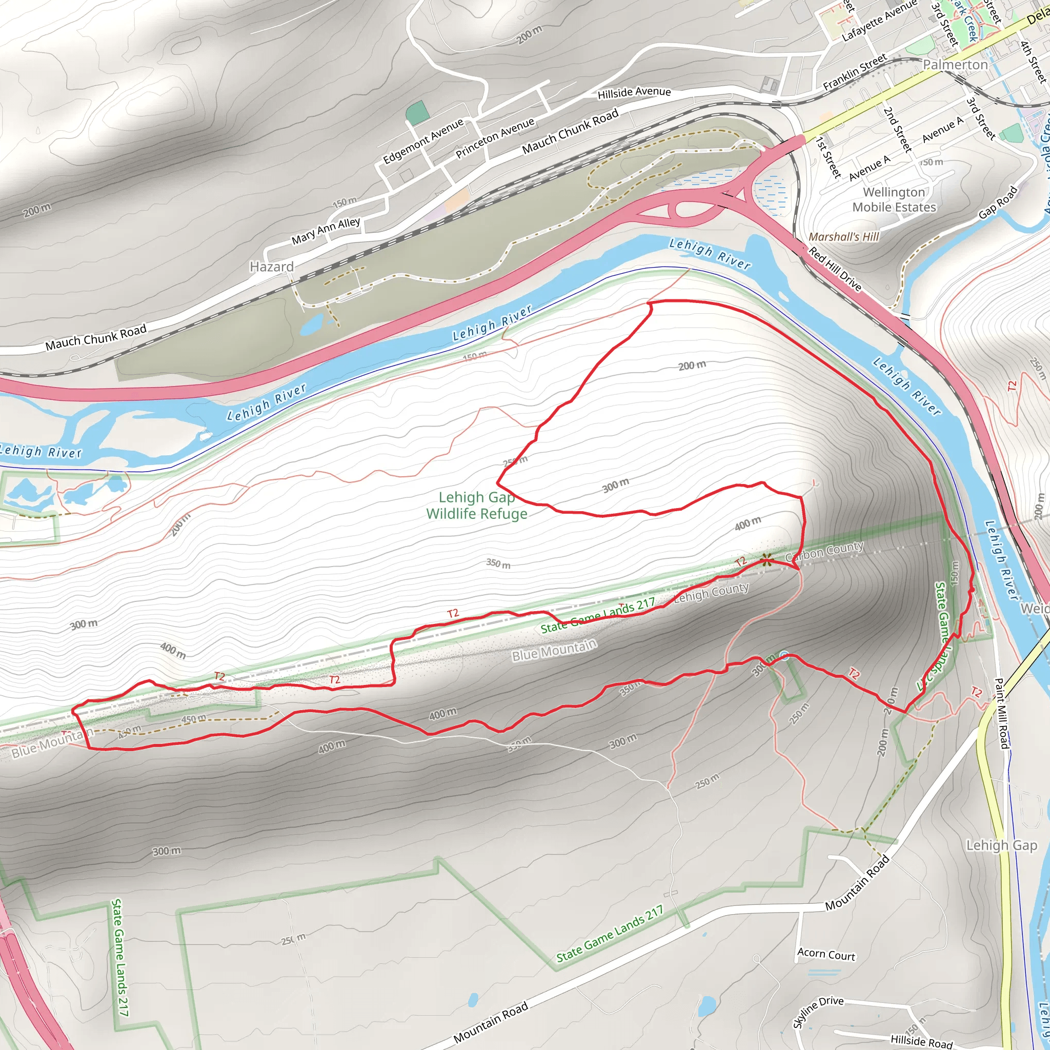 Lehigh Gap Loop mobile static map