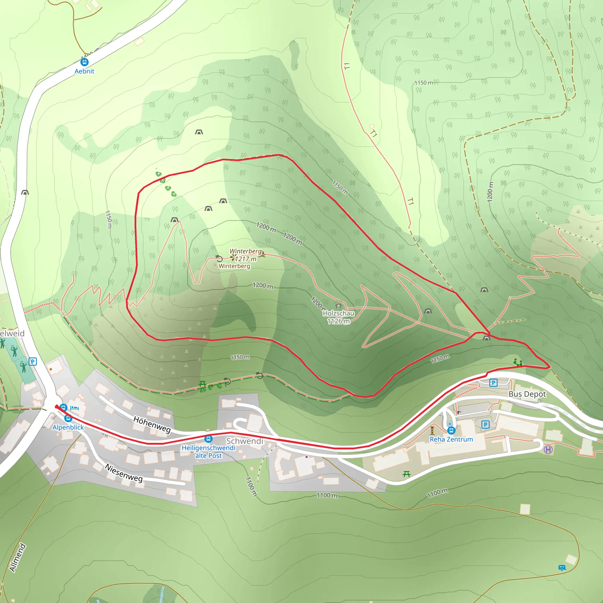 Weihnachtsweg Heiligenschwendi mobile static map