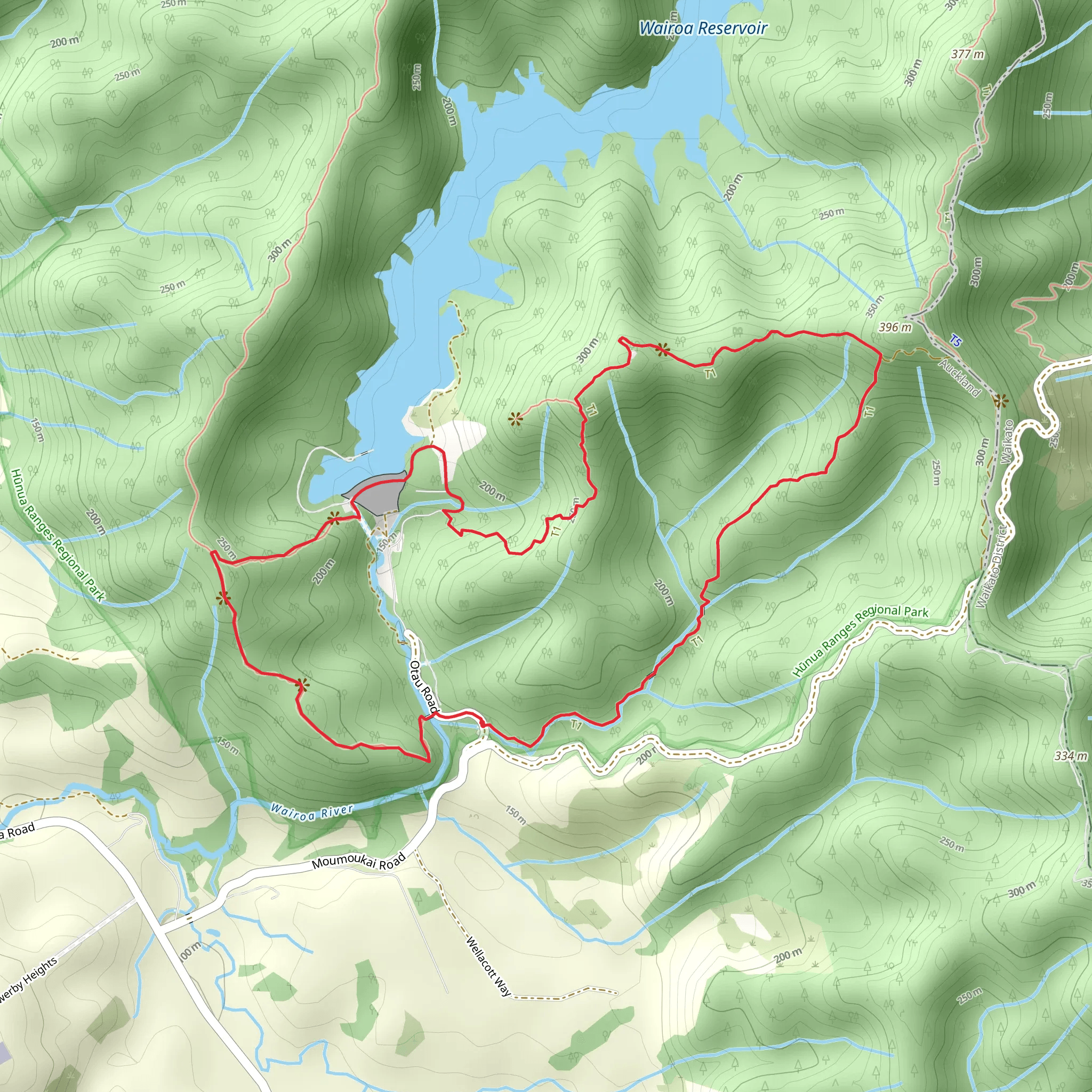 Wairoa Loop Track and Suspension Bridge Track mobile static map