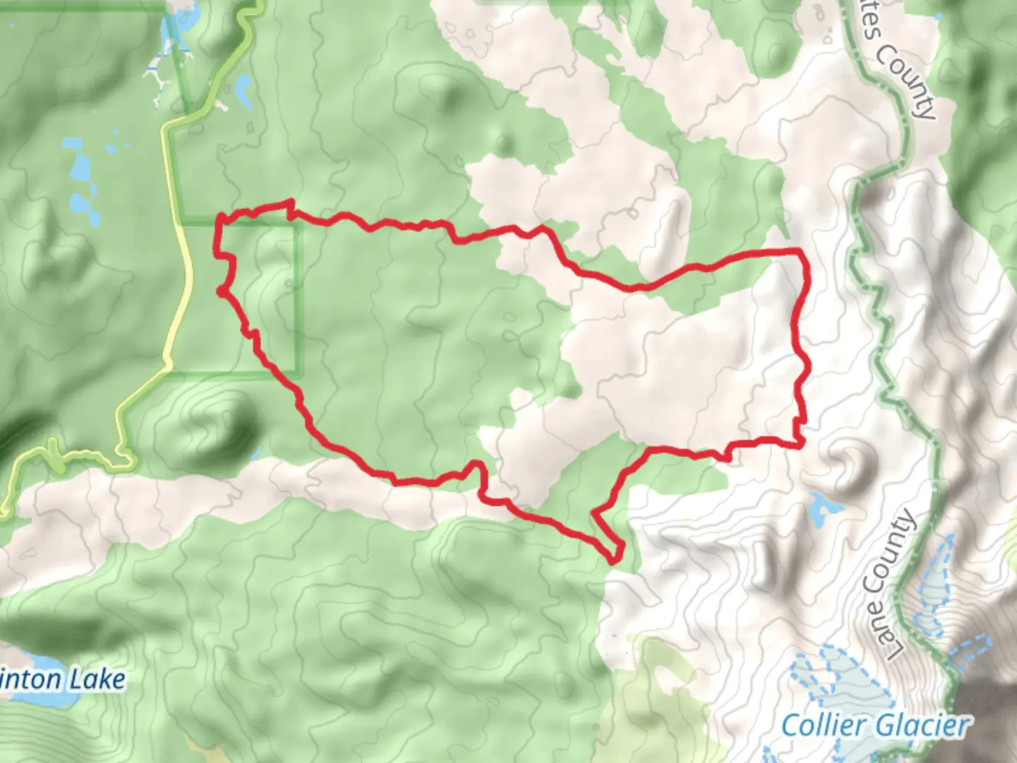 An image depicting the trail Scott - Obsidian Loop Trail and its surrounding area.
