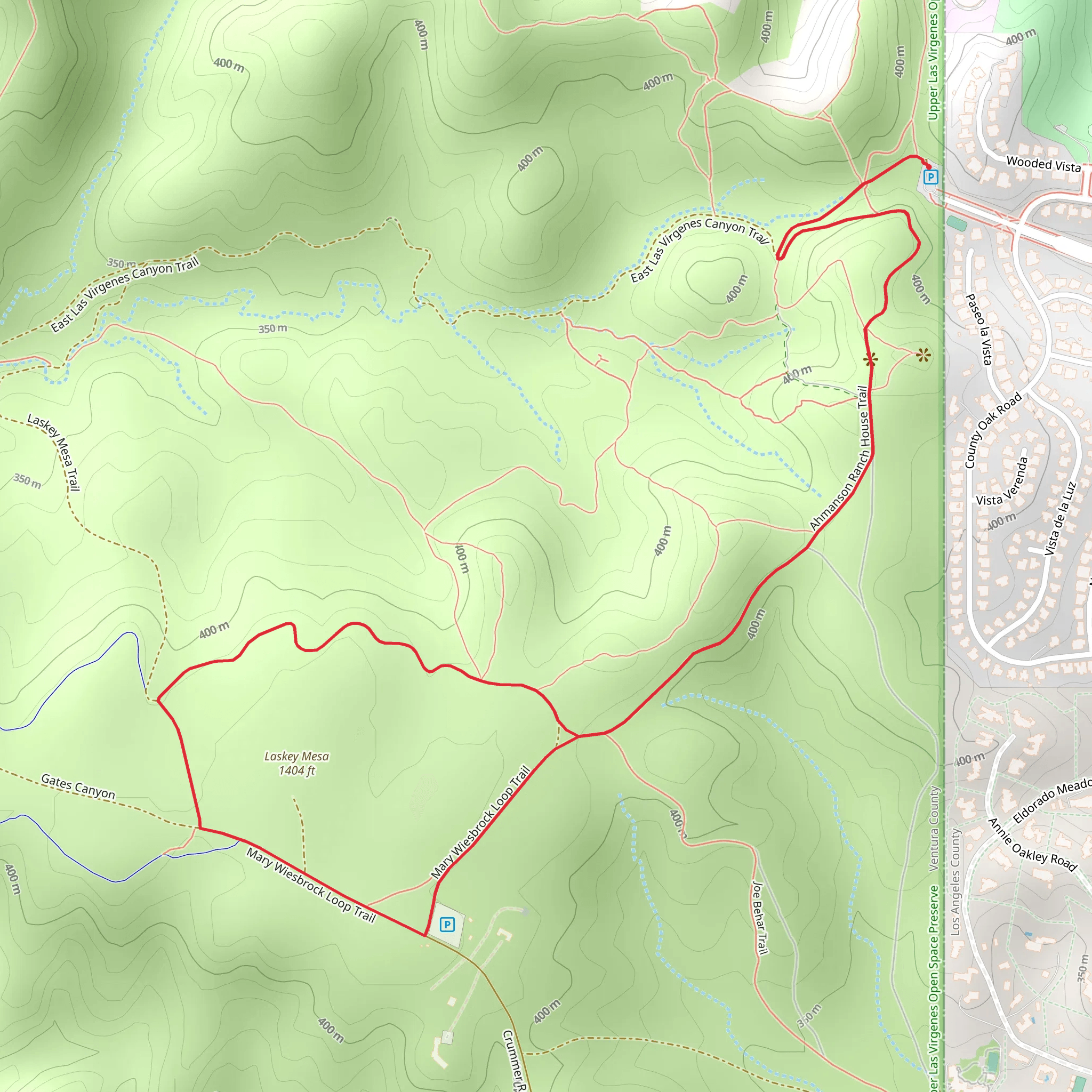 Ahmanson Ranch House and Mary Wiesbrock Loop Trail mobile static map