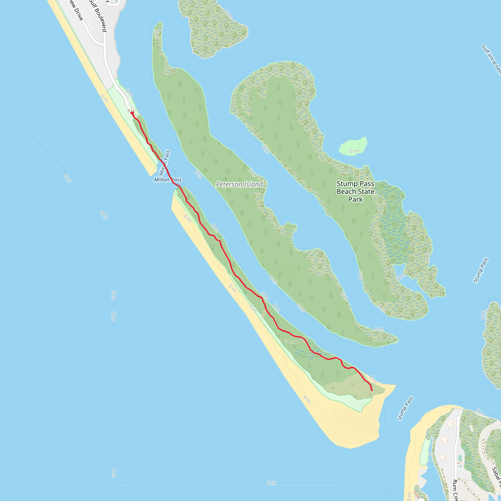 Stump Pass Beach State Park Trail mobile static map