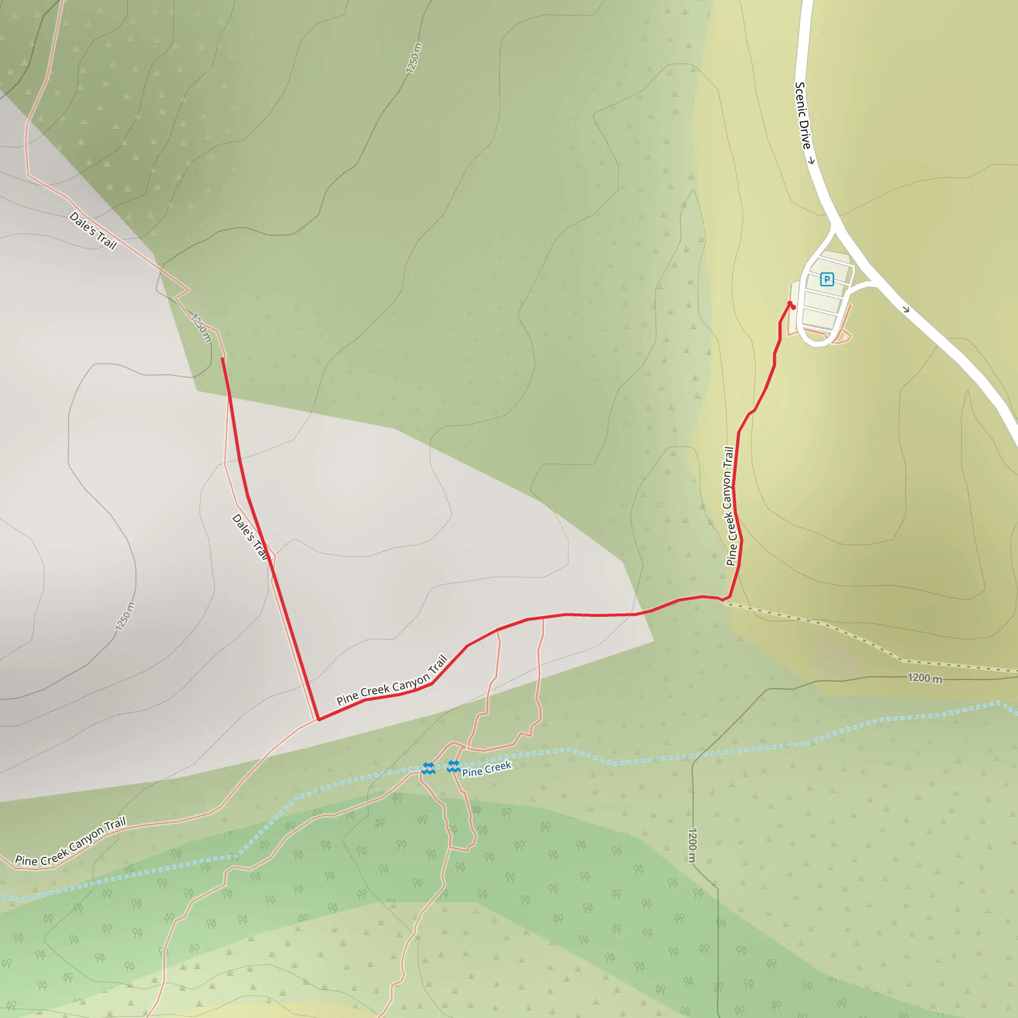 Dale's and Pine Creek Trail mobile static map