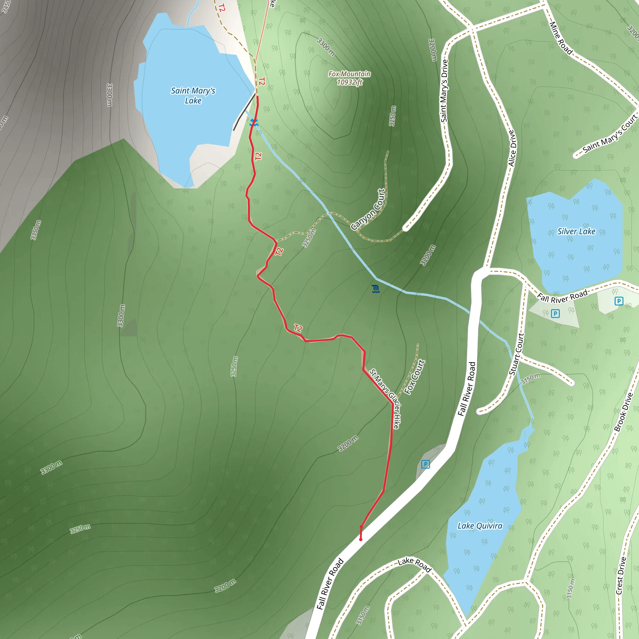 Saint Mary Lake via Saint Mary Glacier Trail mobile static map