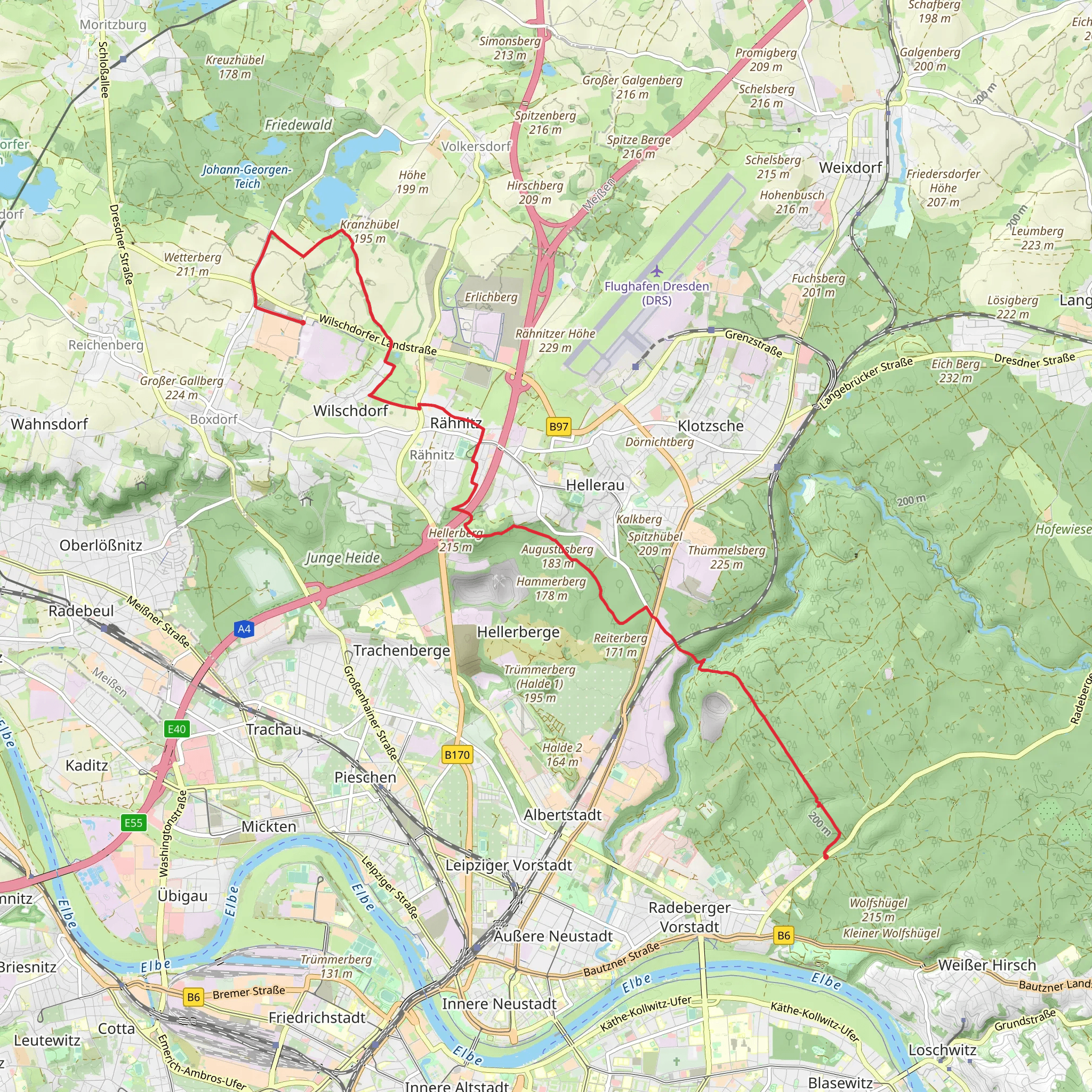 Dresdner Heide and Oberfoerster Jahn Weg mobile static map