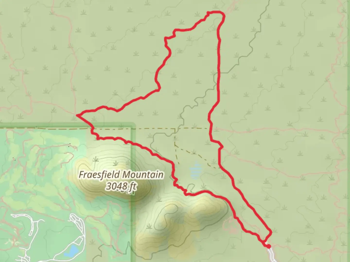 An image depicting the trail Whiskey Bottle, Turpentine and Black Hill Loop Trail and its surrounding area.