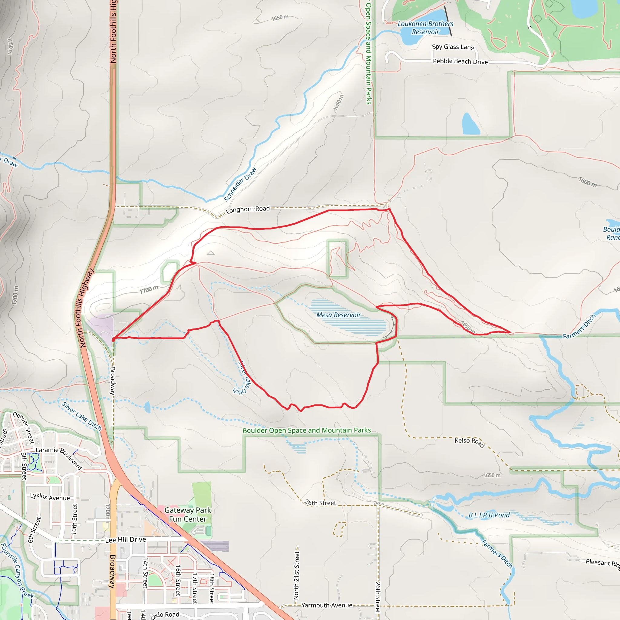 Cobalt Trail and Boulder Valley Ranch Loop Trail mobile static map