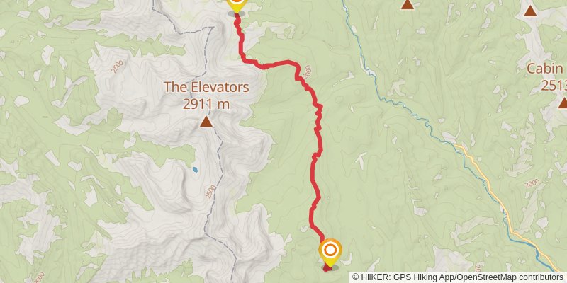 Great Divide Trail stage 15 Map