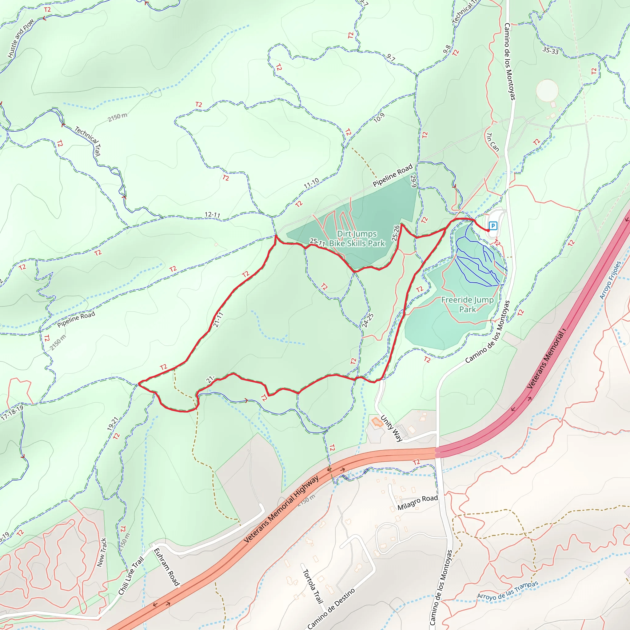 Freeride Jump Park Loop - Short mobile static map