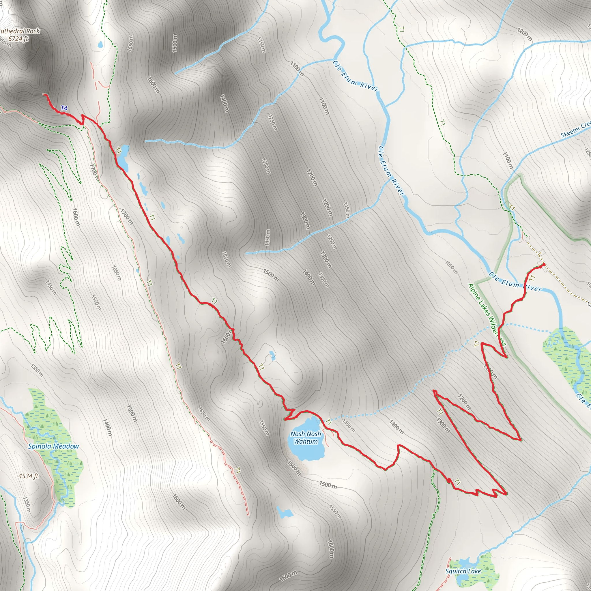 Peggy's Pond Trail and Cathedral Rock mobile static map