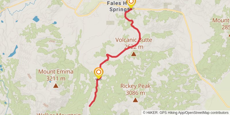 Molybdenite Cutoff via Long Valley Creek Trail stage 2 Map