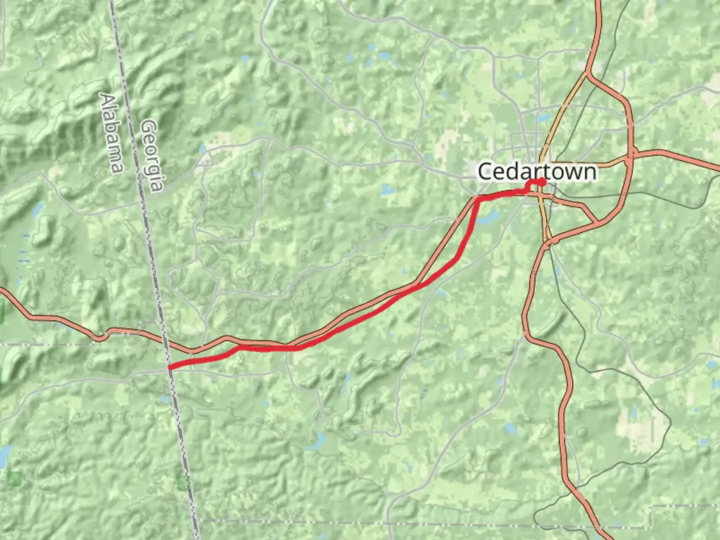 An image depicting the trail Silver Comet Trail from Cedartown and its surrounding area.