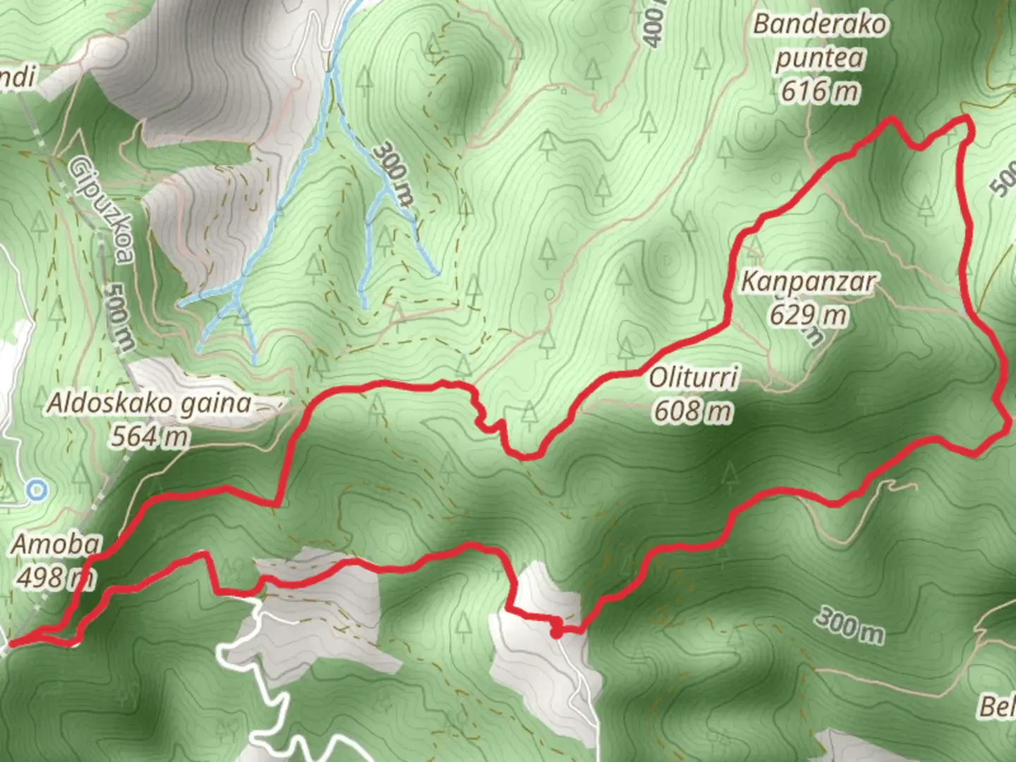 An image depicting the trail Mendaro-Arnoate-Ormola-Mendaro PR GI 43 and its surrounding area.