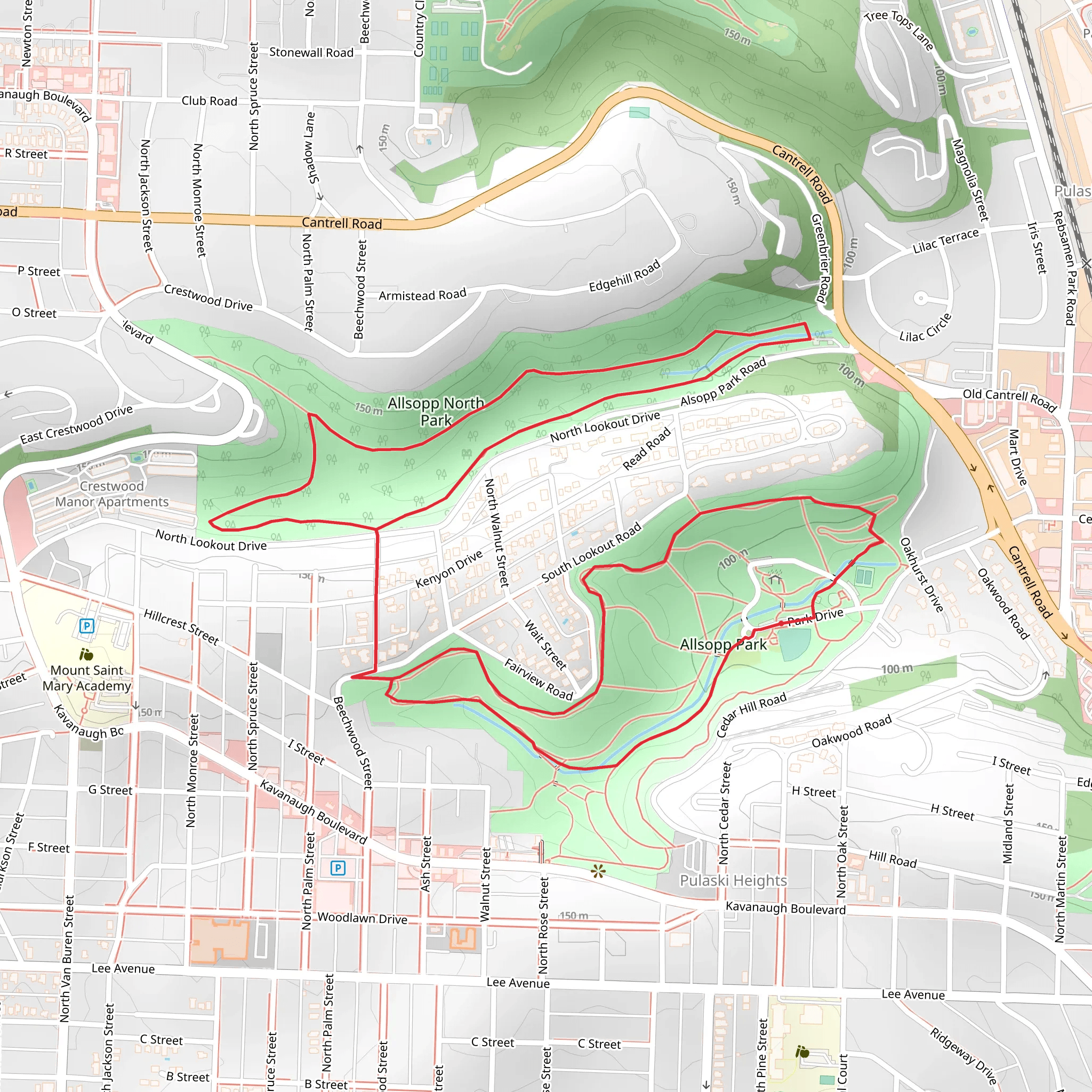 Allsopp Park Loop mobile static map