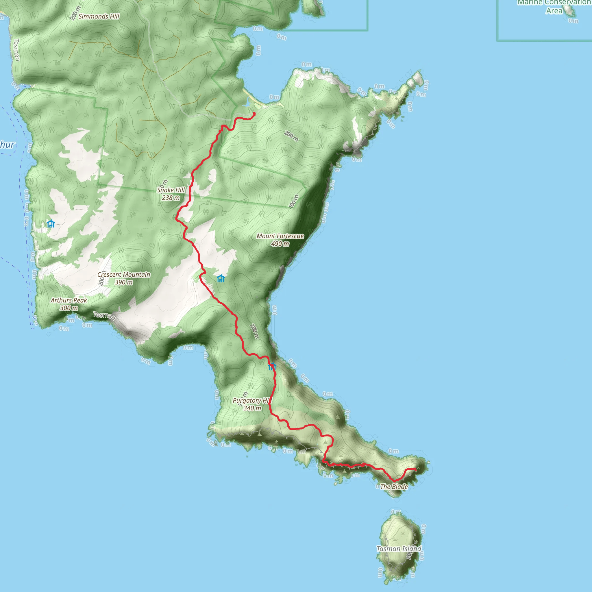 Cape Pillar Walk mobile static map