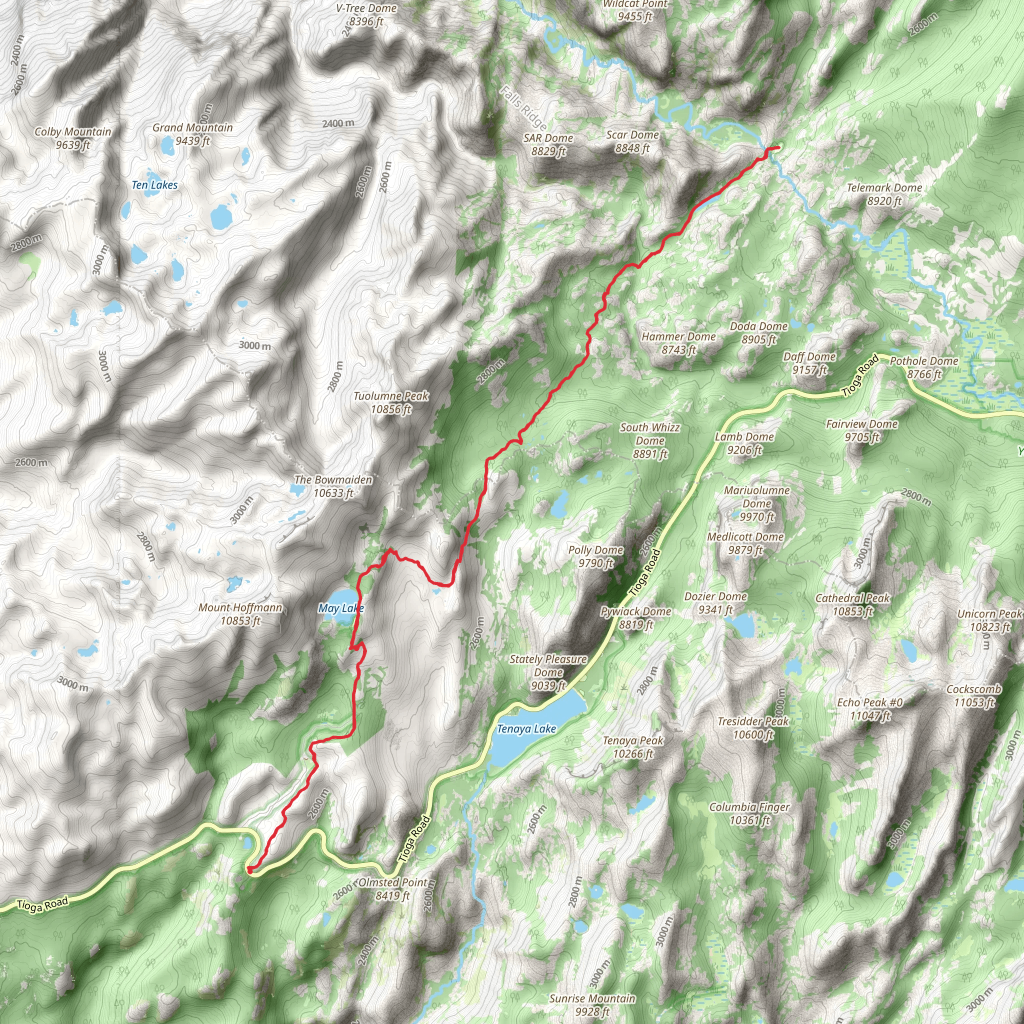 McGee Lake, May Lake and Raisin Lake mobile static map