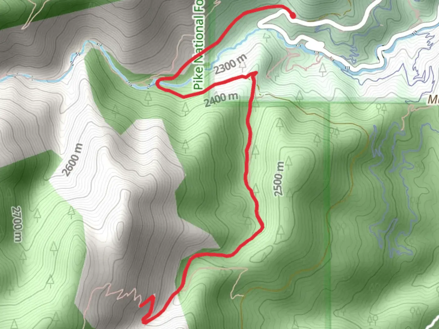 An image depicting the trail North Cheyenne Creek and its surrounding area.