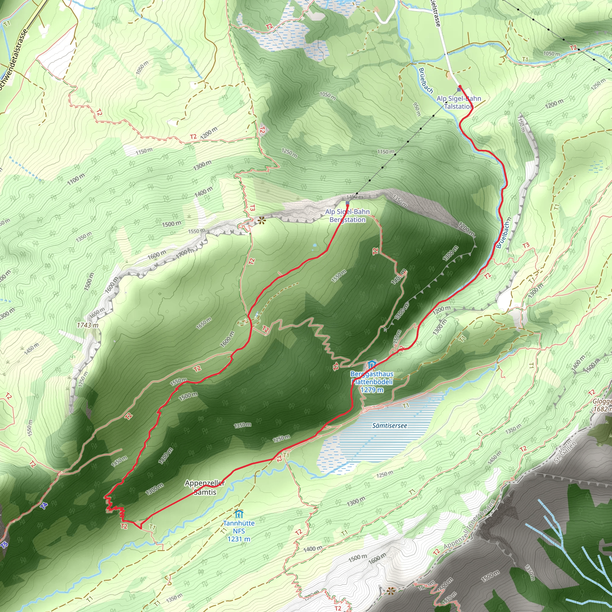 Bergblumenwanderung Alp Sigel mobile static map