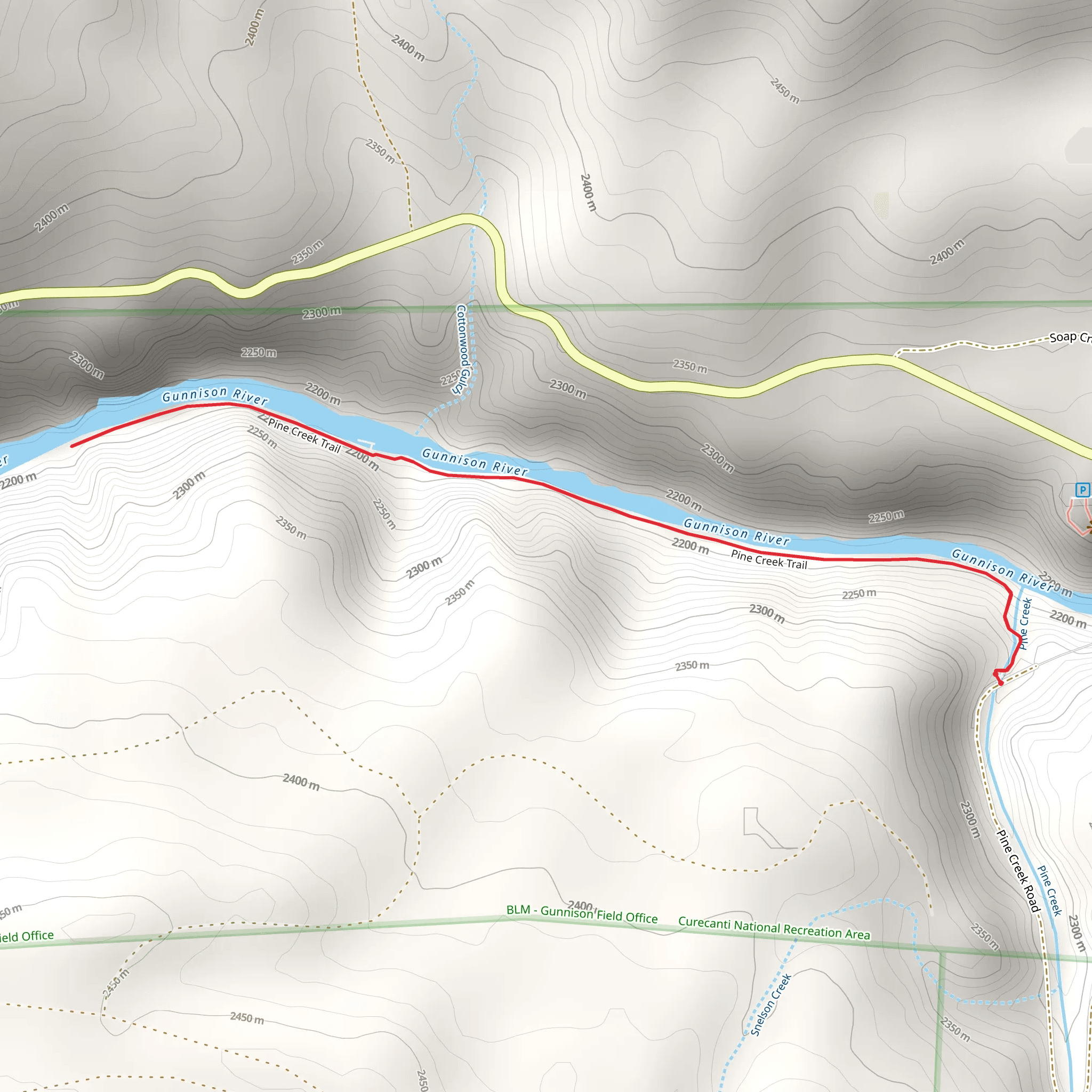 Pine Creek Trail mobile static map