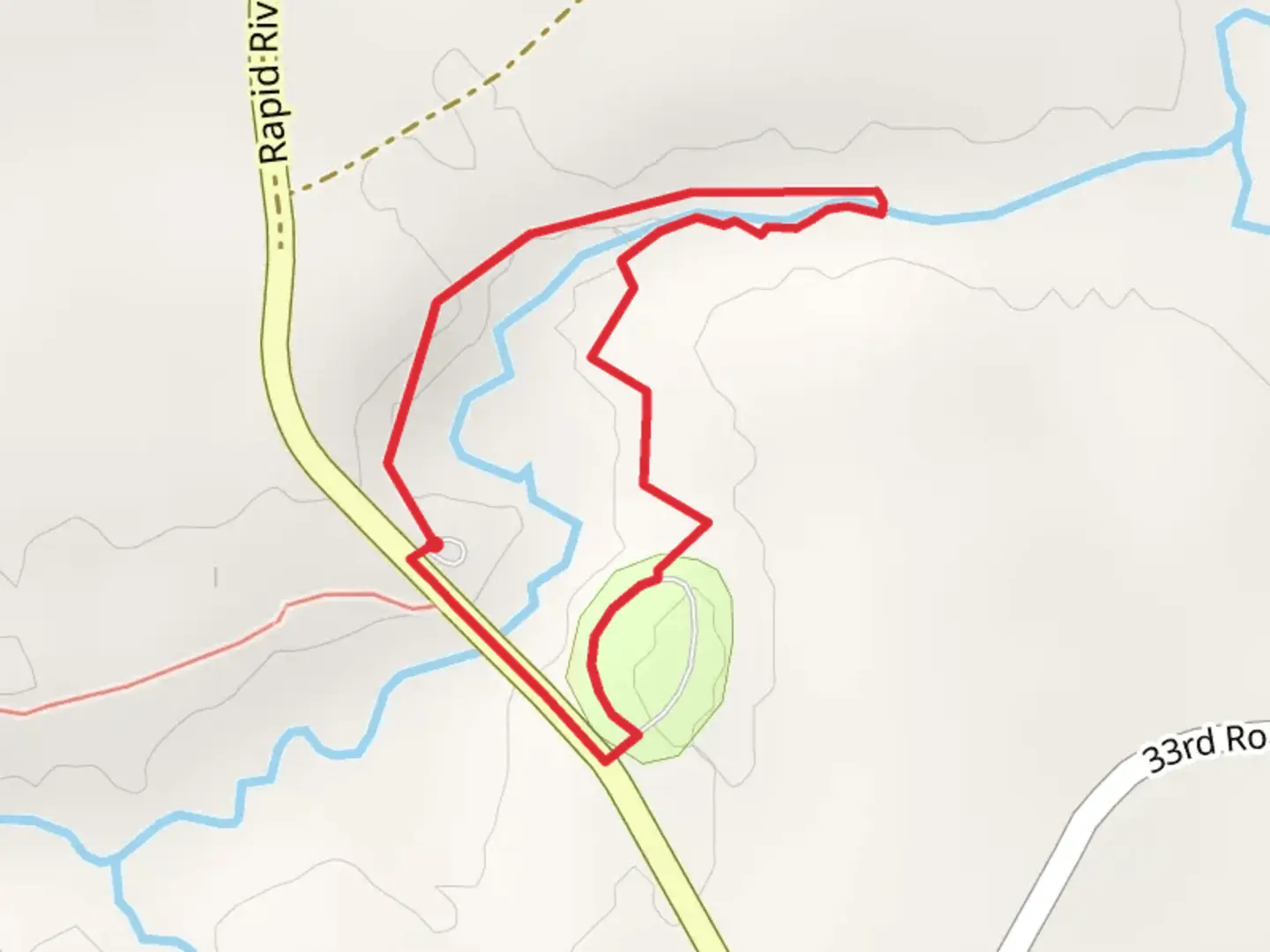 An image depicting the trail Haymeadow Falls Loop Trail and its surrounding area.