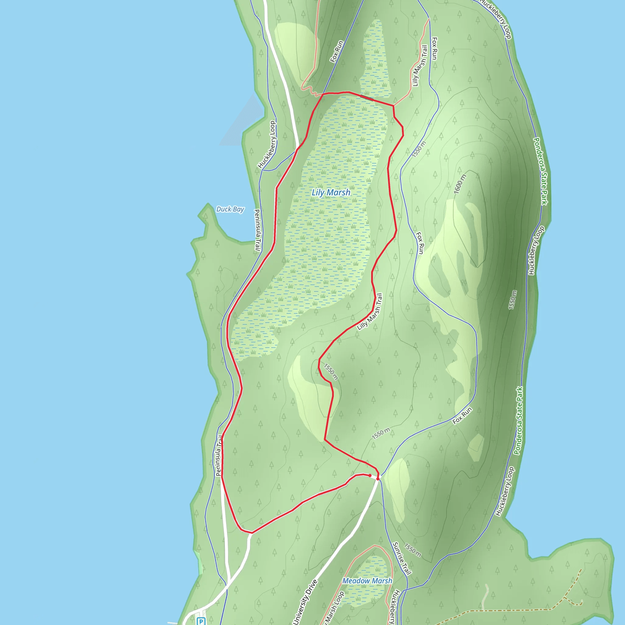 Lilly Marsh, Lakeside and Easy Does It Loop mobile static map