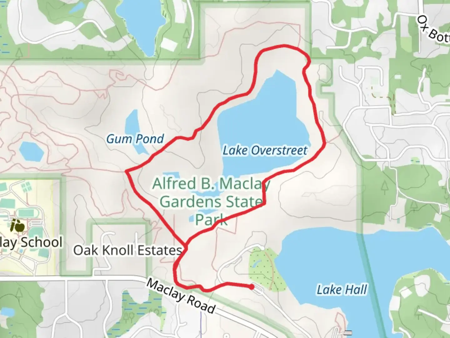 An image depicting the trail Lake Overstreet Loop and its surrounding area.