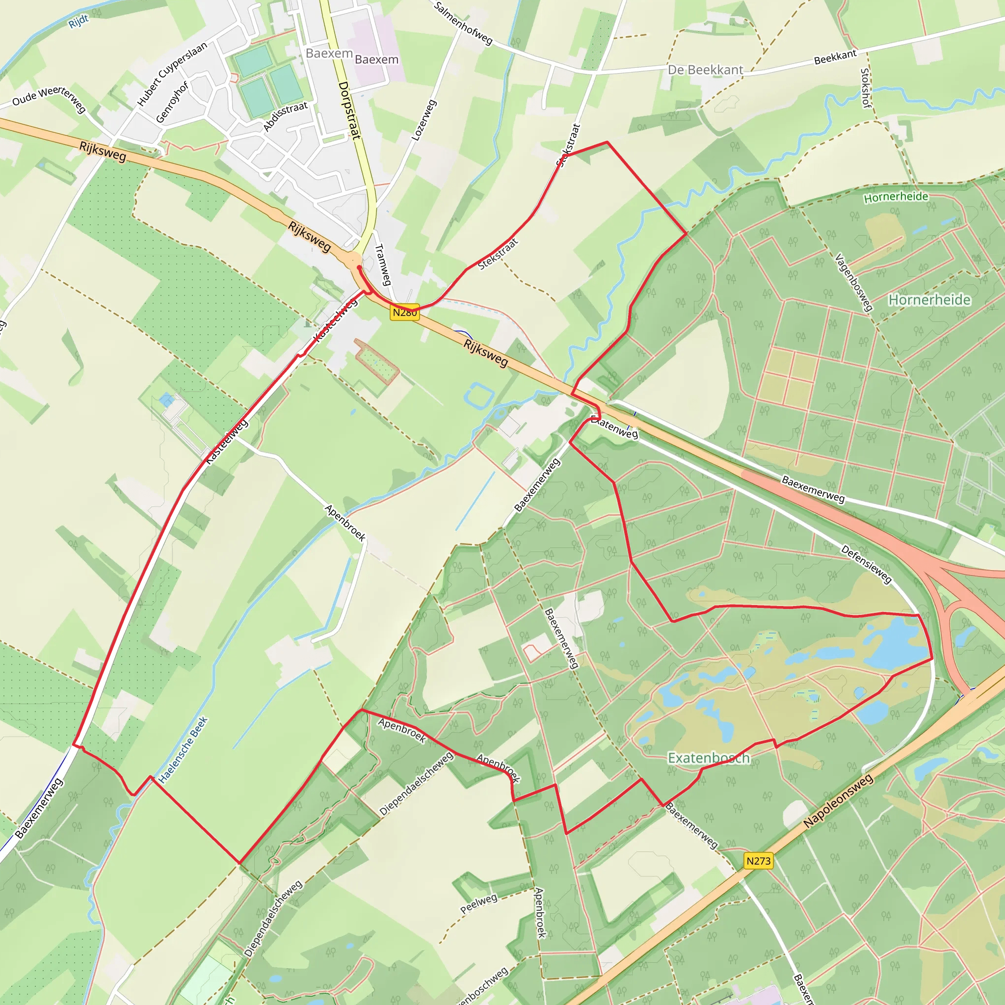 Exaten Route mobile static map