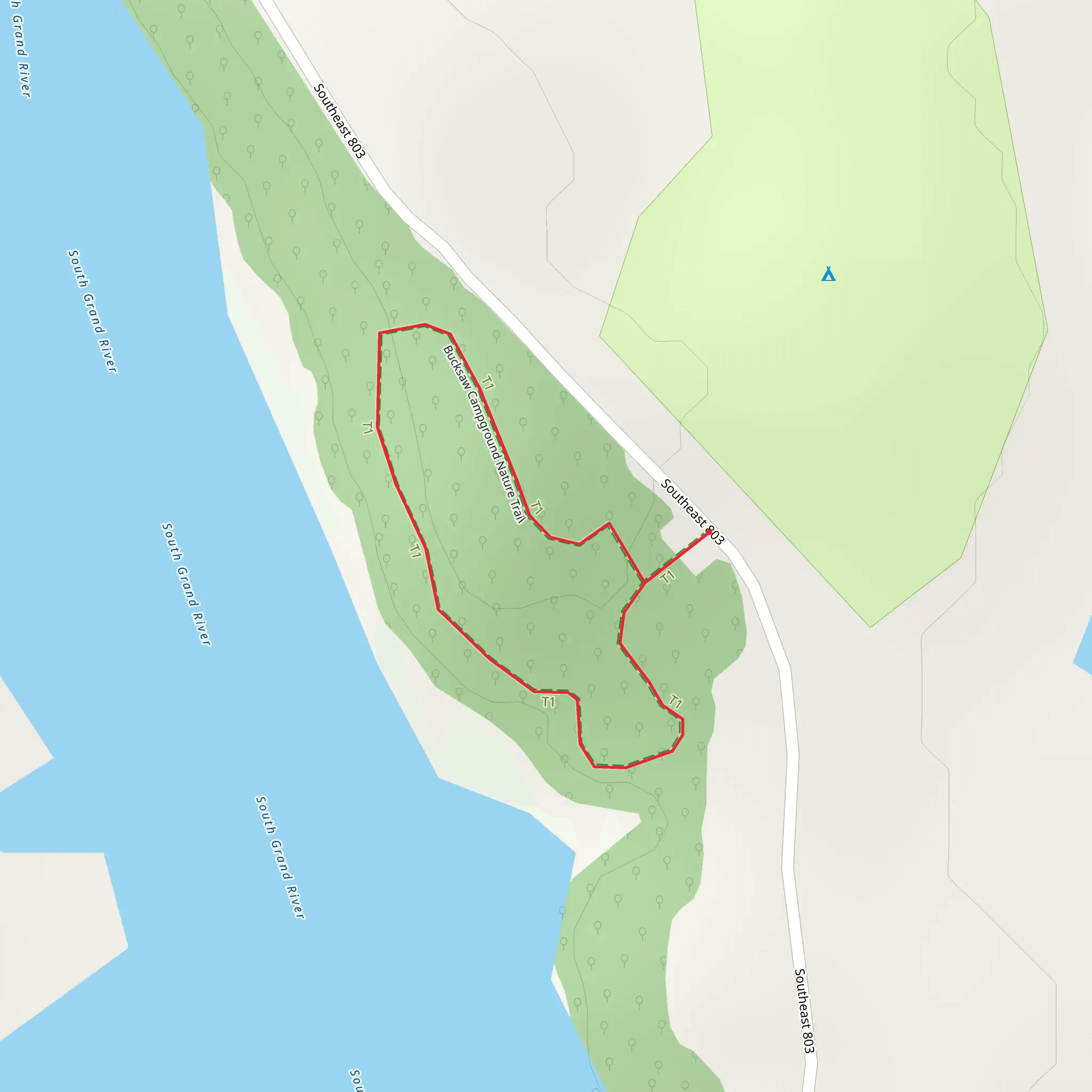 Bucksaw Campground Nature Loop Trail mobile static map