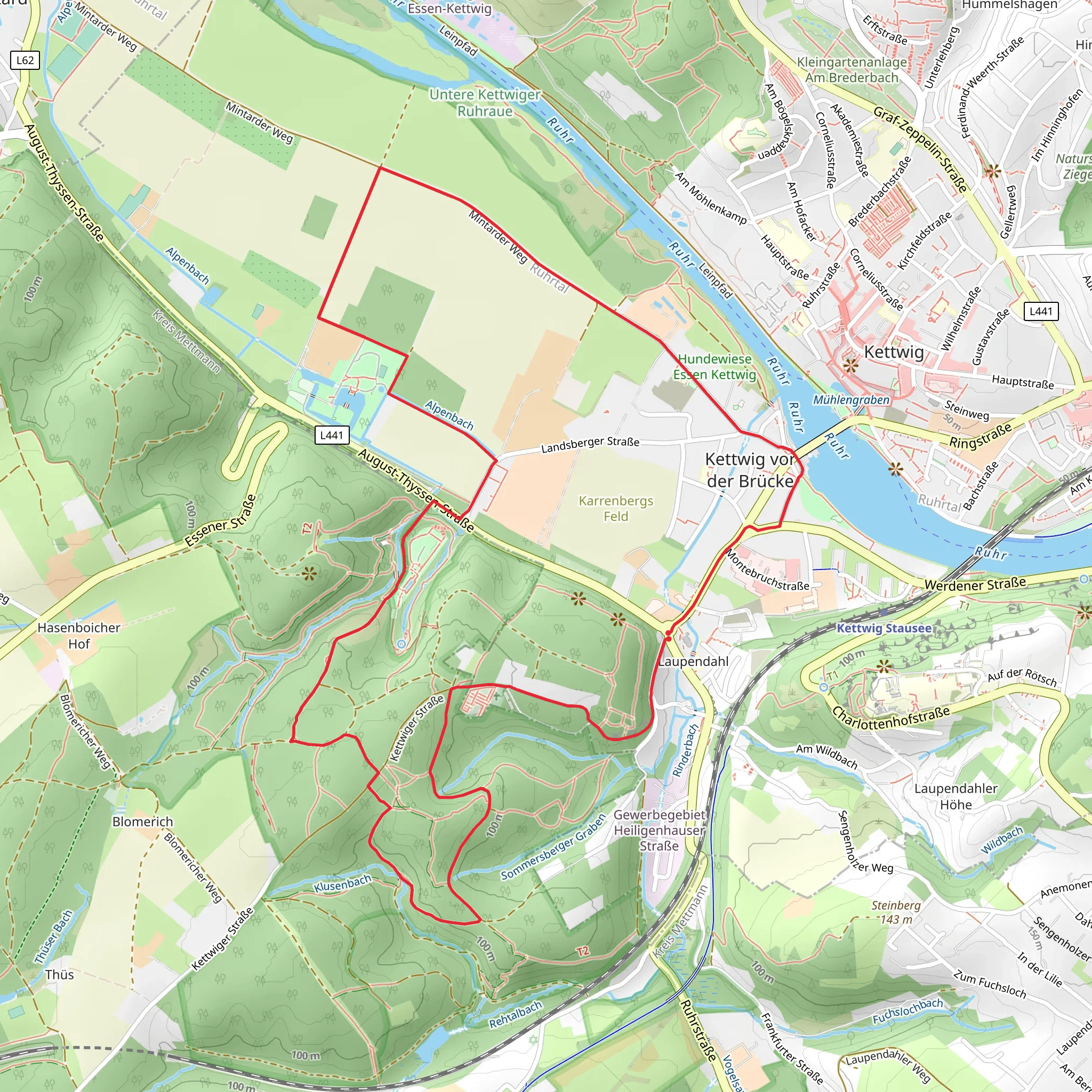 Wanderweg Kettwig Loop mobile static map