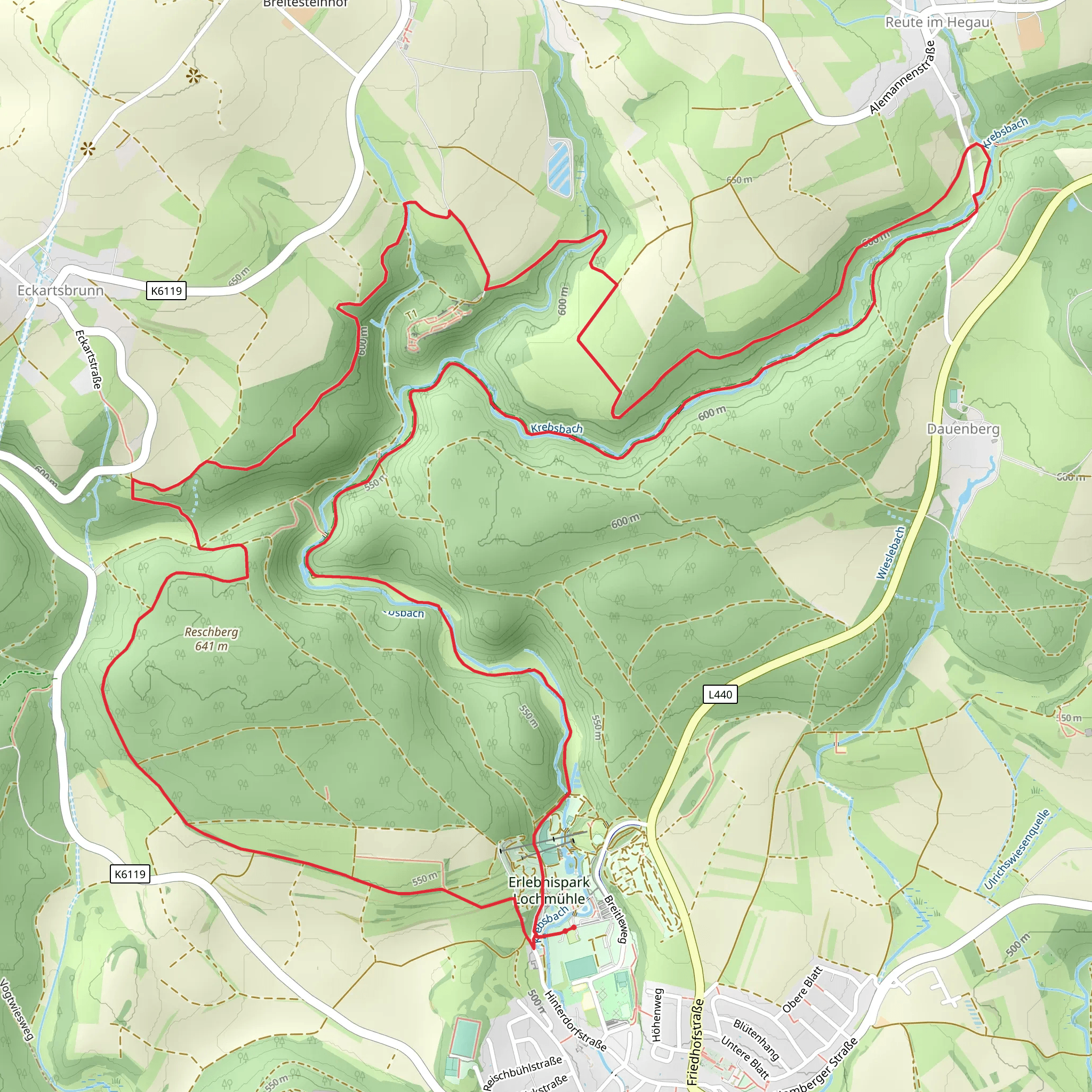 Reschberg and Ruine Tudbburg Loop - Eigeltingen mobile static map