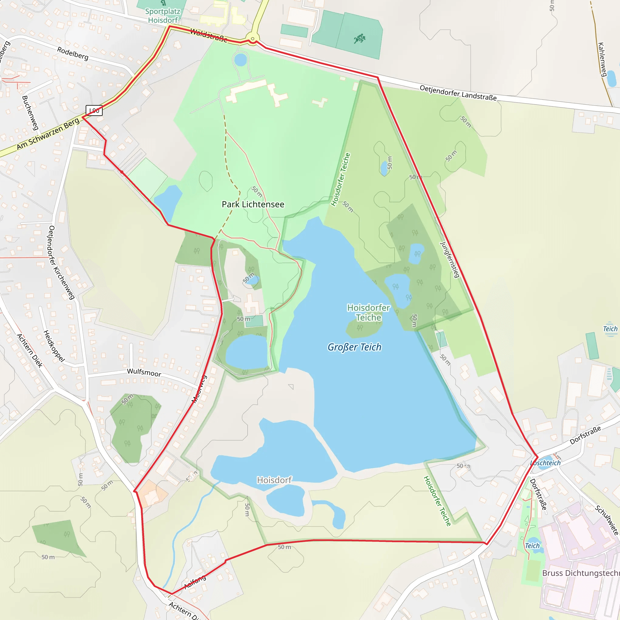 Hoisdorfer Teiche and Park Lichtensee Loop mobile static map