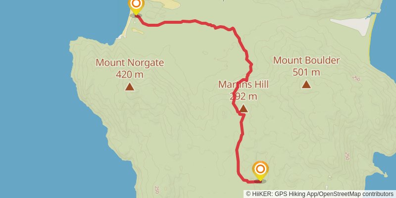 Wilsons Promontory - Southern Circuit Trail stage 2 Map