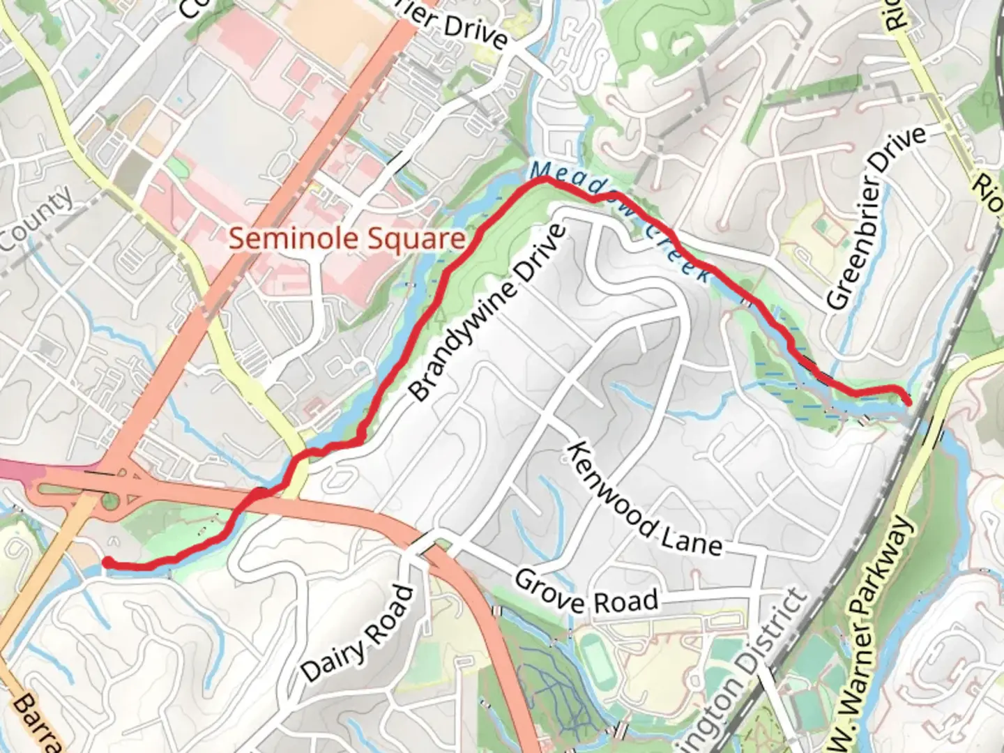 An image depicting the trail Rivanna Trail - Morton Drive and its surrounding area.