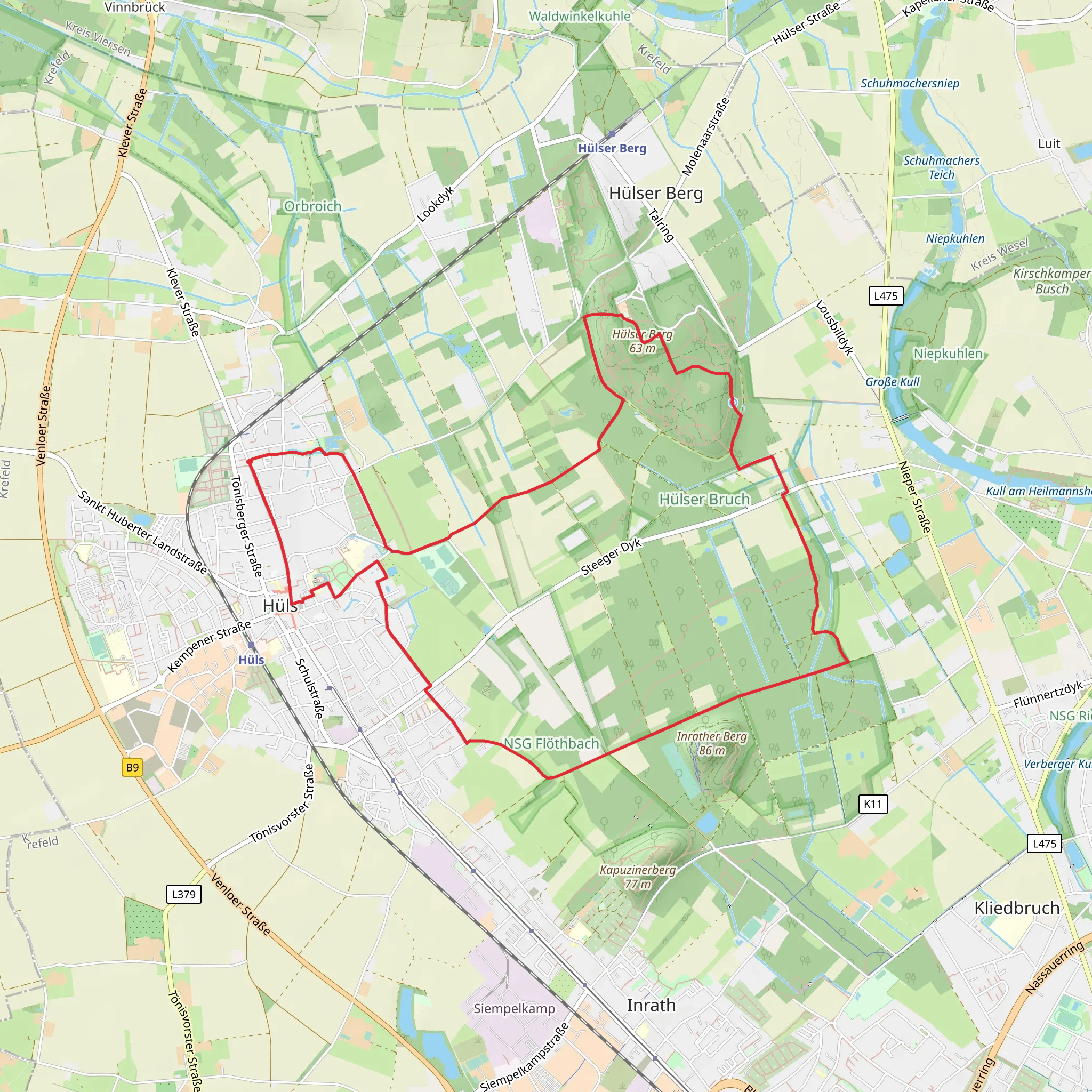 Aussichtsturm Huelser Berg via Plankerdyk mobile static map