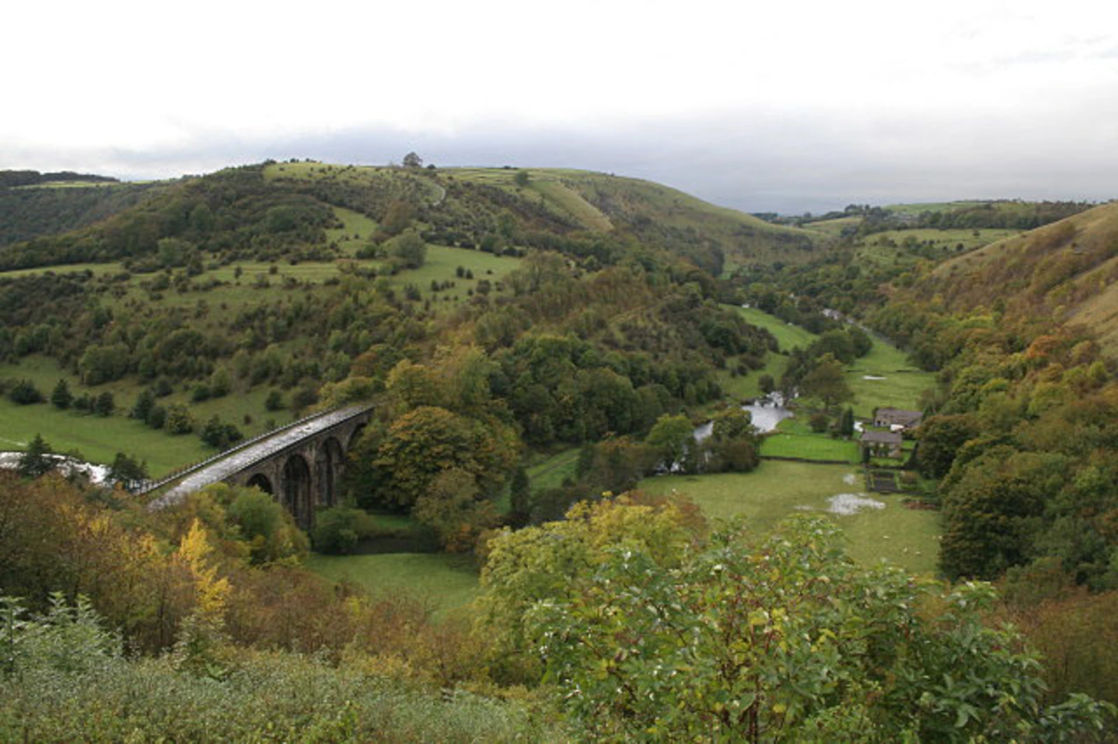 An image depicting the trail Great Shacklow Wood and River Wye Loop and its surrounding area.