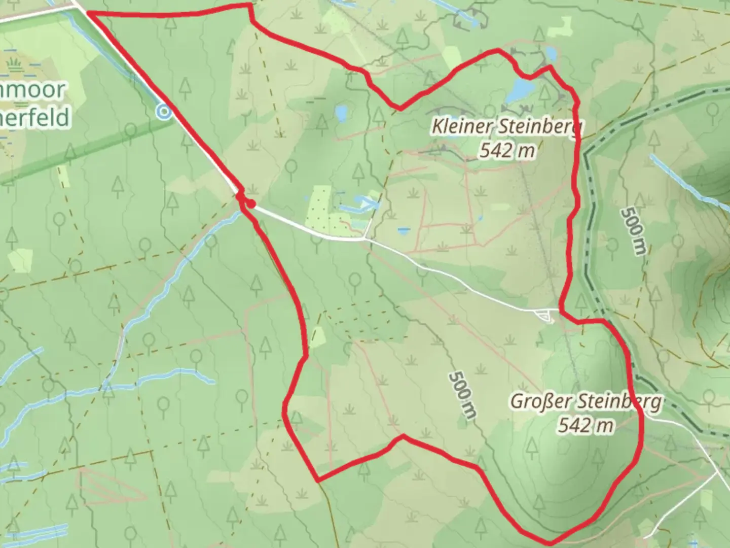 An image depicting the trail Töpferweg and Breiteweg Loop and its surrounding area.