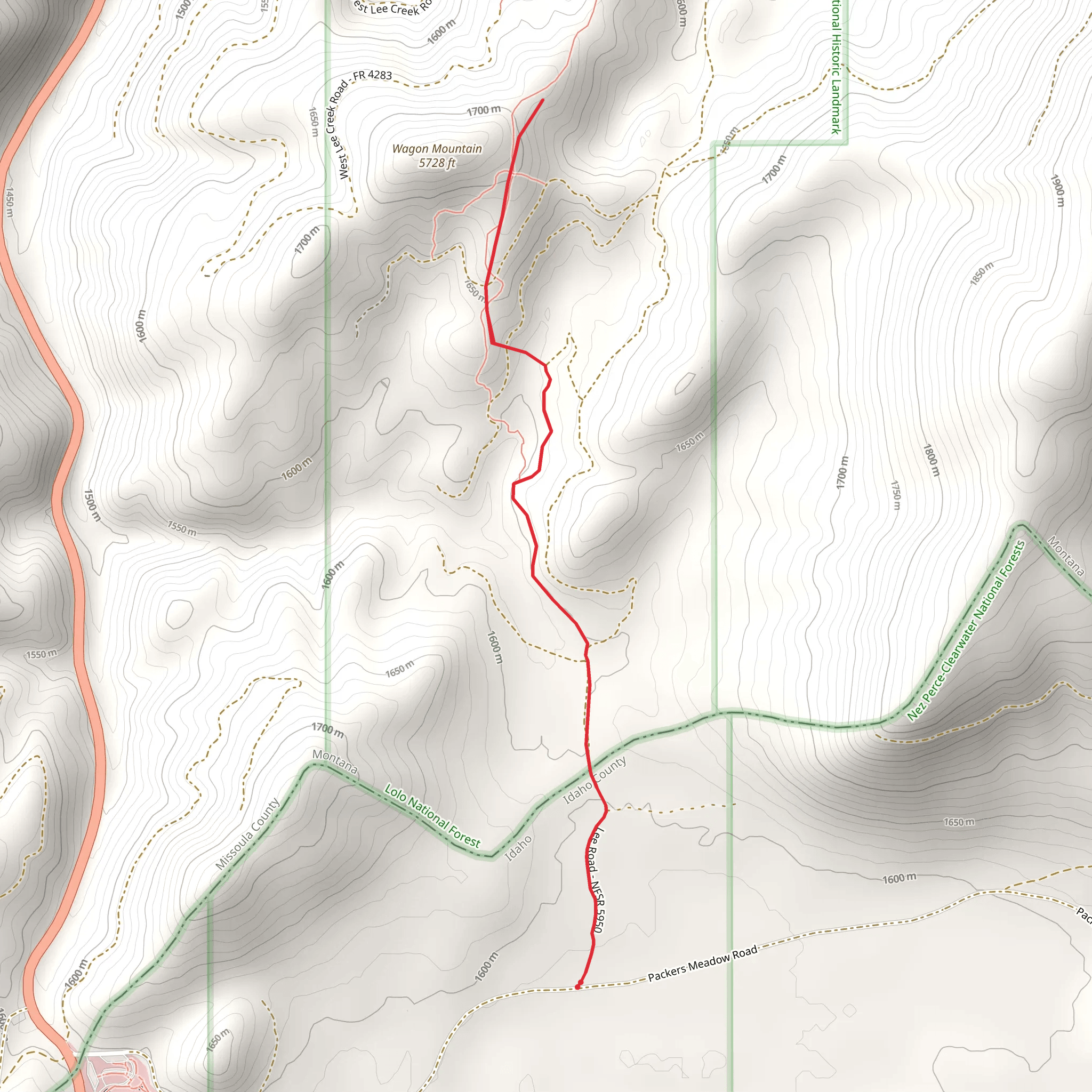 Wagon Mountain from Packers Meadow Road mobile static map